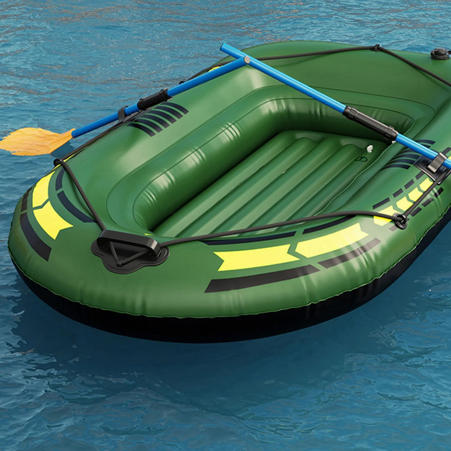 Barcos inflables para Adultos, Bote de soplado, balsa de Pesca Inflable | bomba de pie, paleta, kit de reparación, válvula de aire, remo de dos personas de PVC,herramienta de buceo, aventuras acuátic