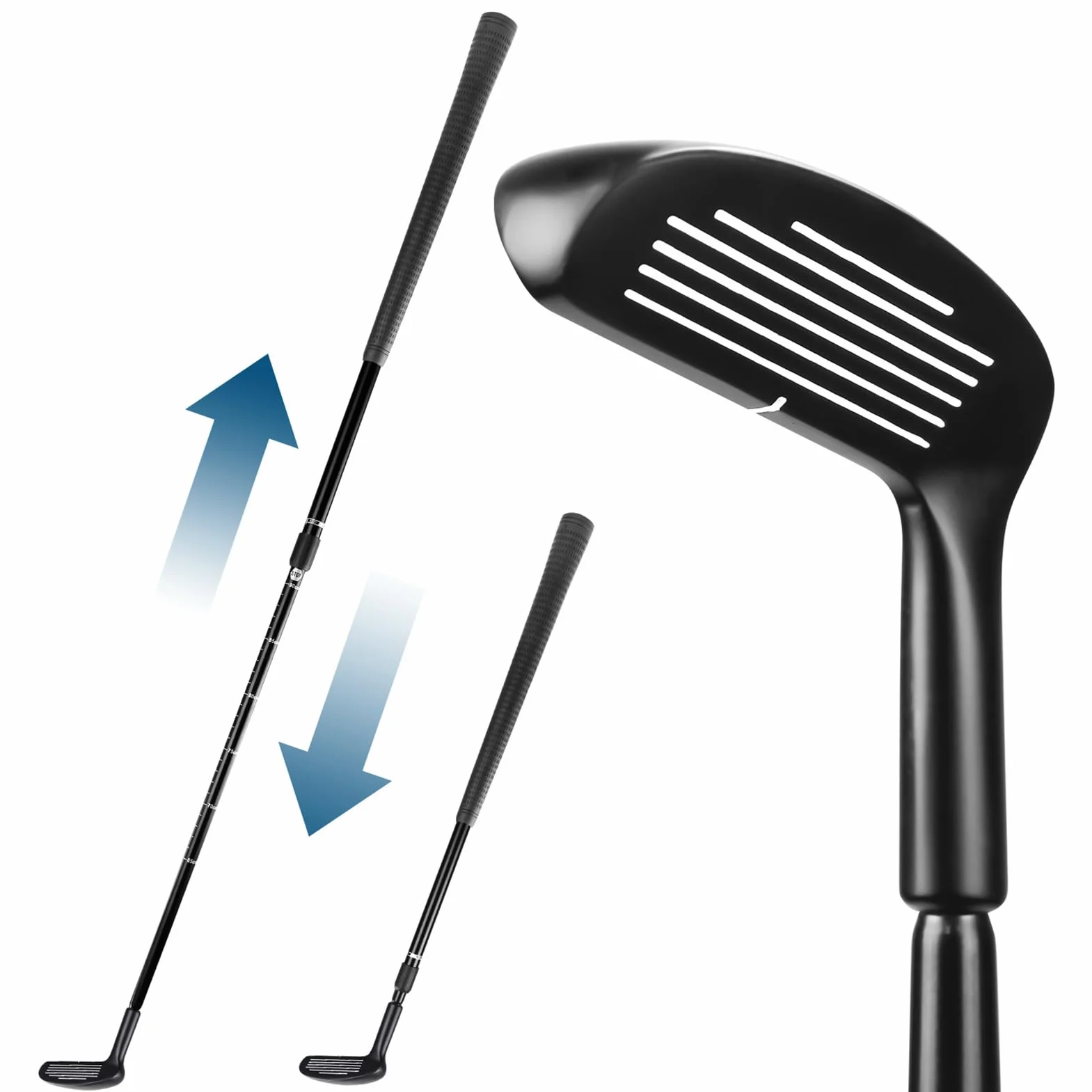 Chipper, de Golf para Hombre, Pala telescópica de aleación de Zinc, Ajustable con Escala, para diestros y Zurdos, Putter de Golf Resistente, para niños Adultos