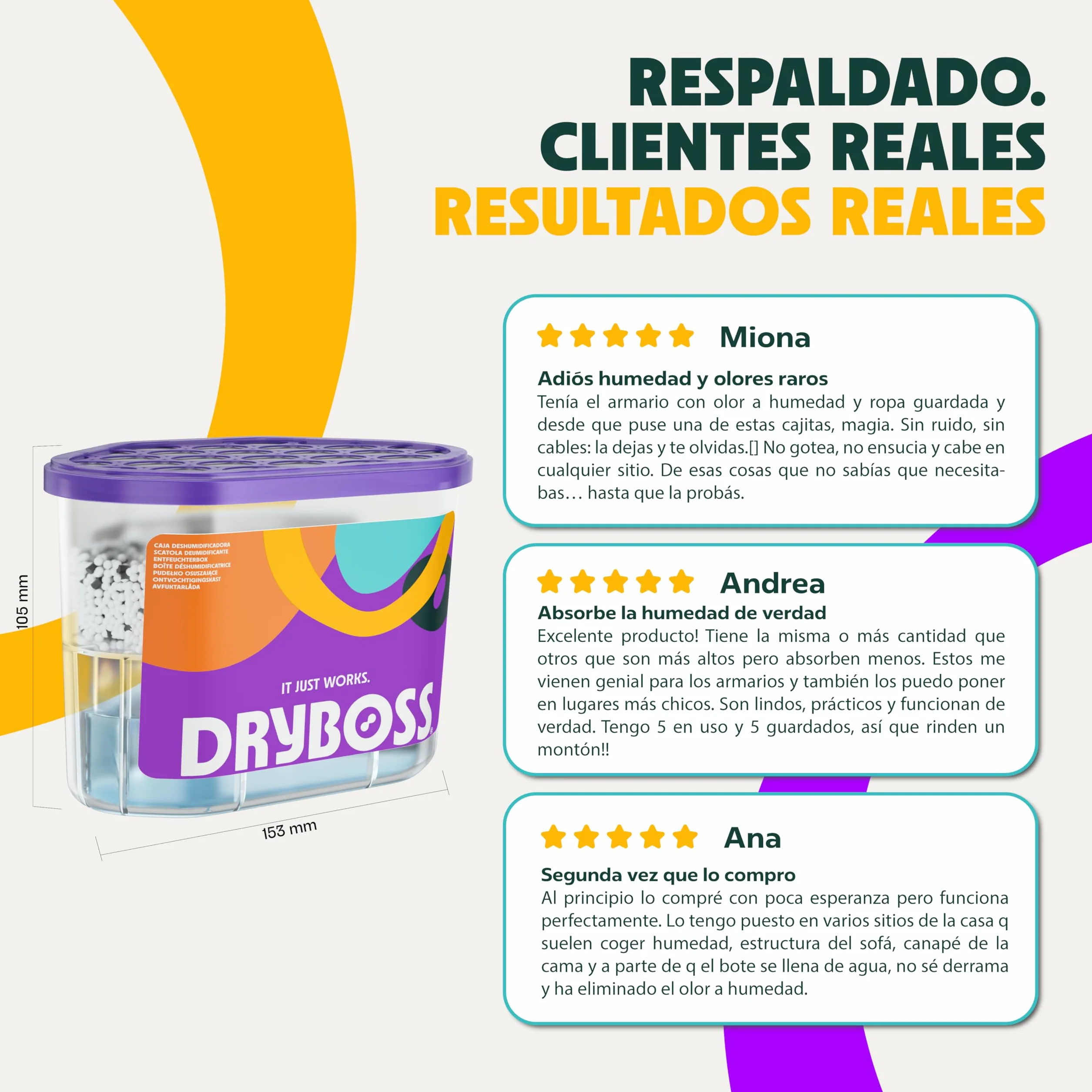 Deshumidificador Absorbente Anti Humedades Pack x 6 para Armarios, Cajones, Habitacion, Coche