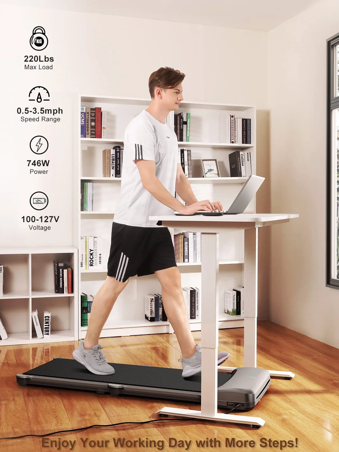 WalkingPad C1 Cinta de Andar Plegable de 6km/h, 746w, Cinta de Correr Compacta y Plana para Ejercicios en casa