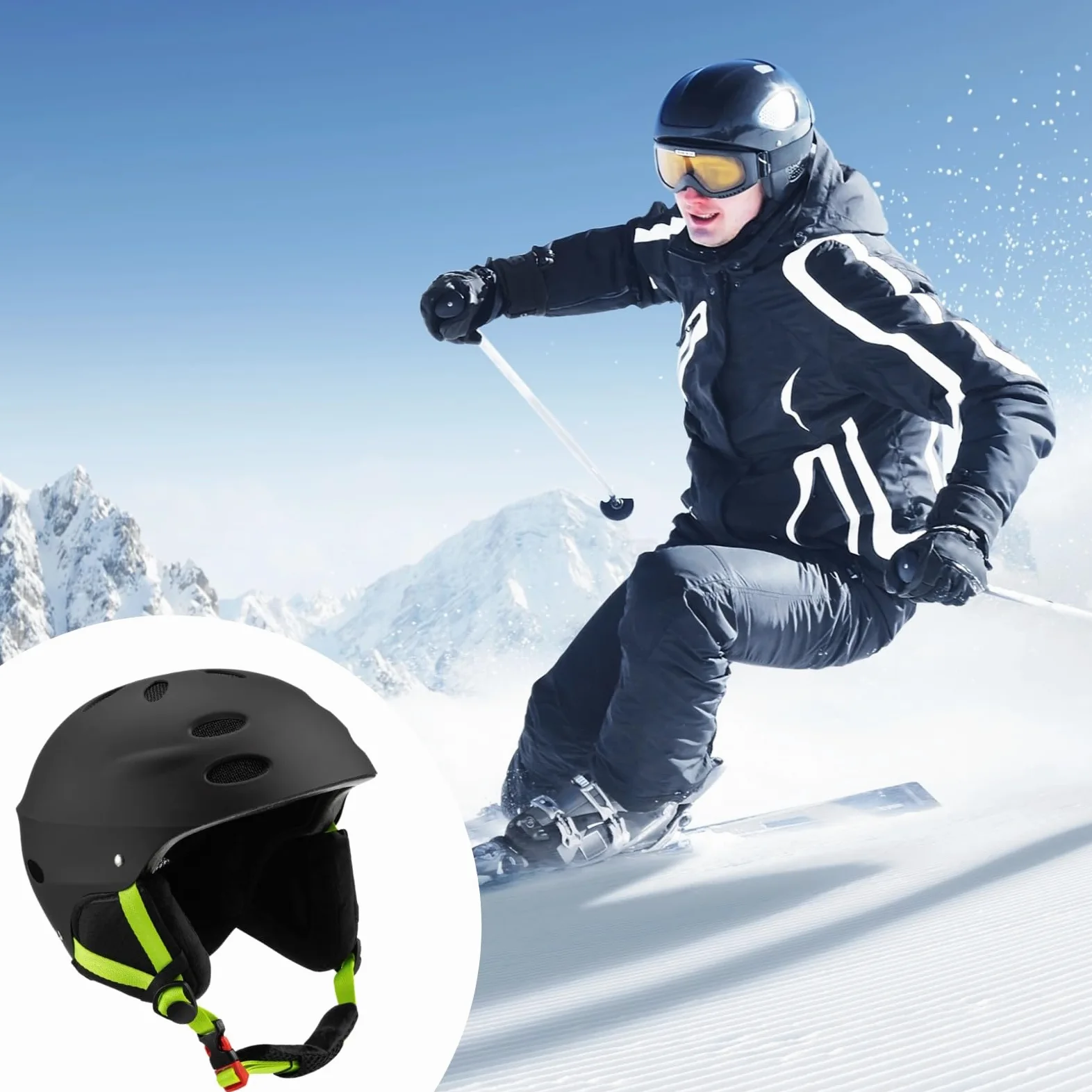 Casco de kayak con orejeras, casco de seguridad negro para kayak, wakeboard, deportes de aguas bravas, casco de esquí con ventilación para deportes acuáticos