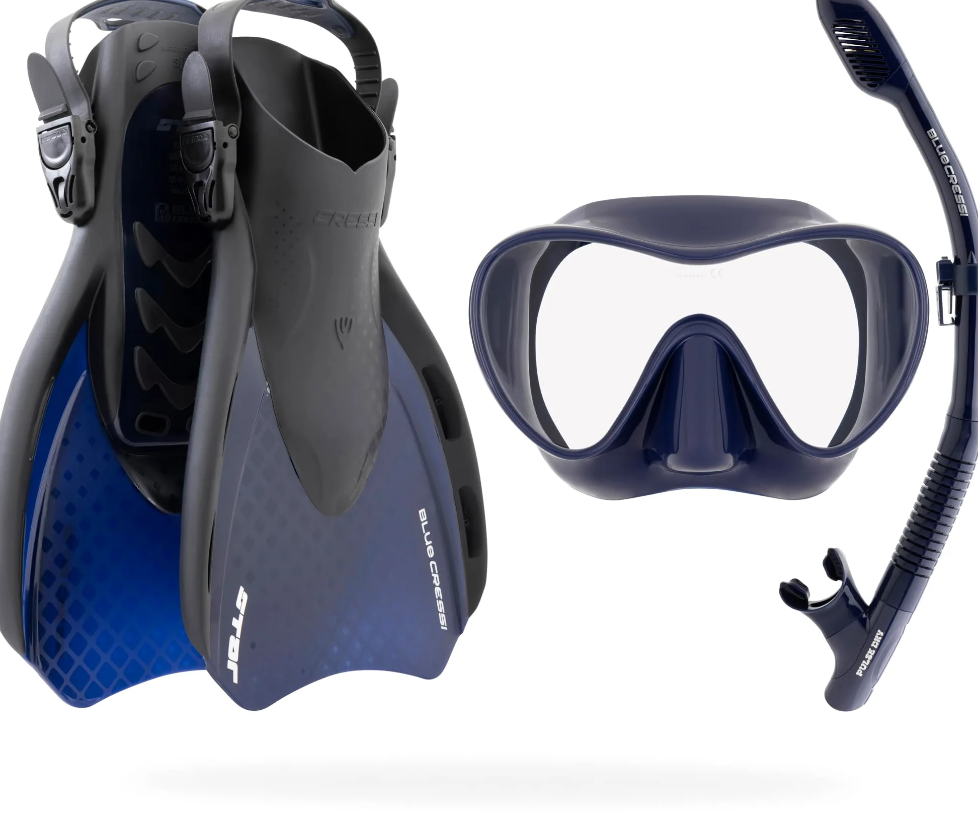 CRESSI Voyager Set - Juego de máscara, snokel y Aletas Unisex Adulto