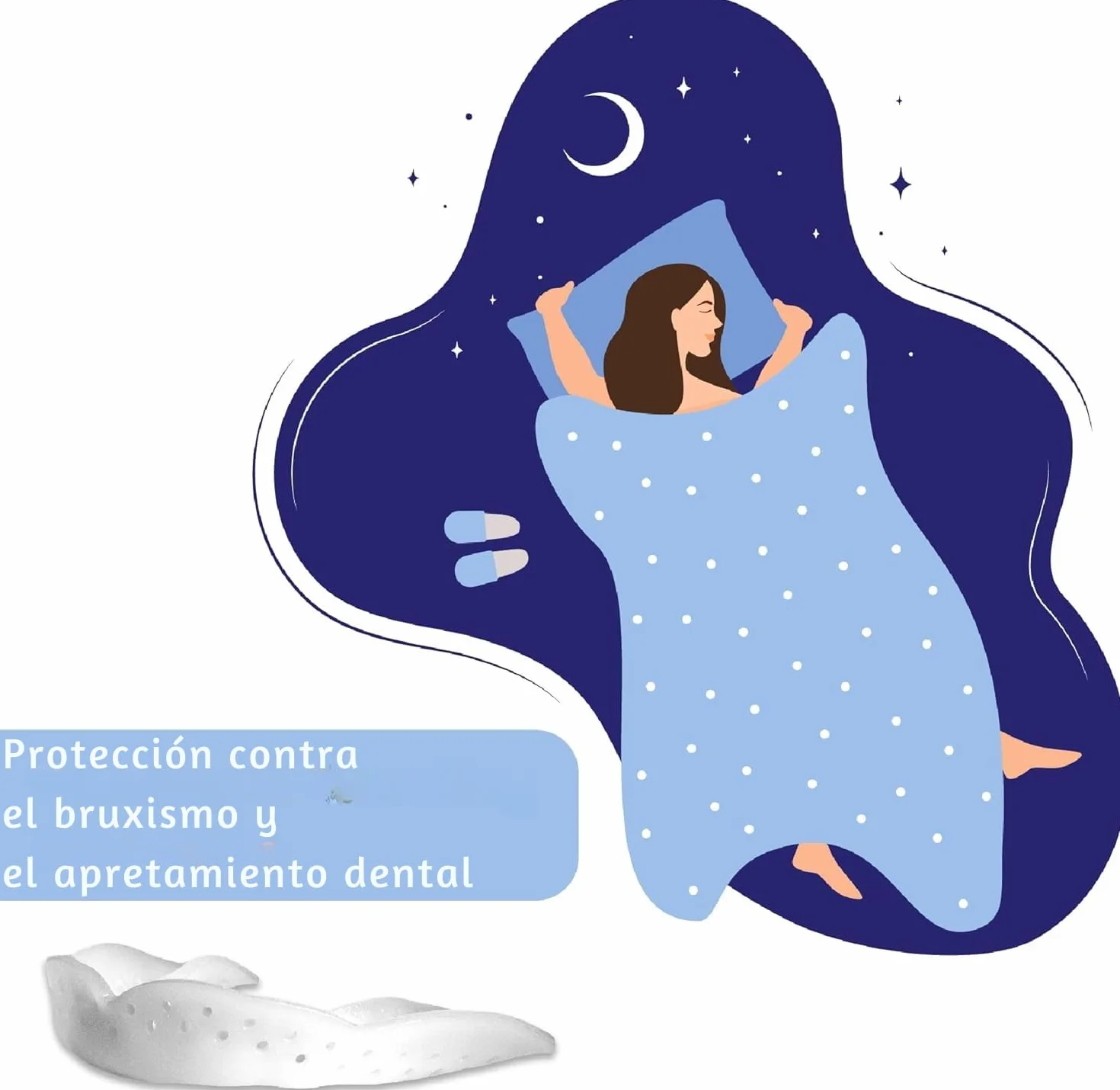 Protector Nocturno SOVA Aero Férula para Bruxismo 1.6mm Adaptable Remoldeable Adultos Estuche