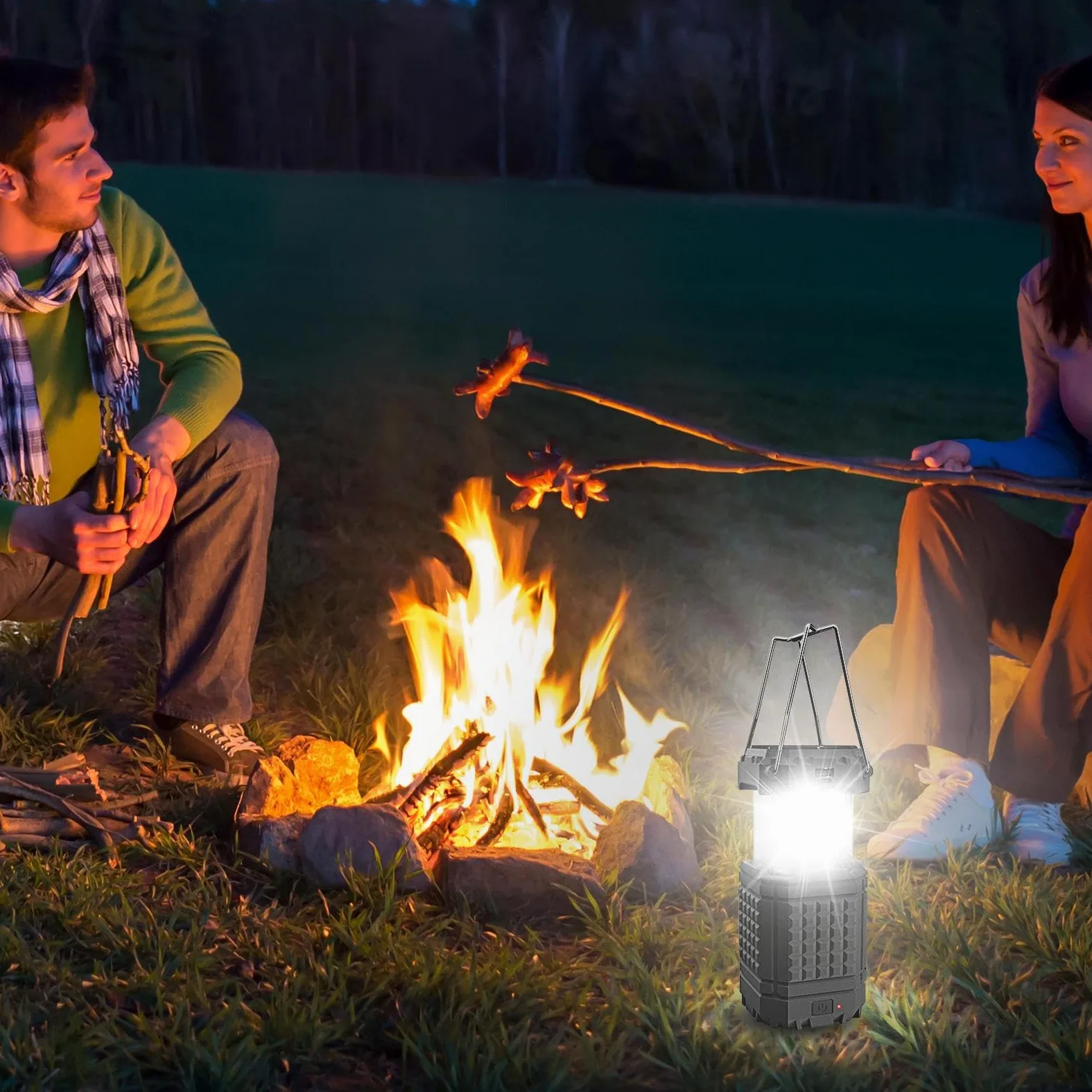Linterna Solar de Camping Linterna de Camping Plegable y Impermeable | Linterna Solar con Carga USB para Camping, Pesca, Senderismo, Playa, Reparaciones del Coche, Jardín, Patio