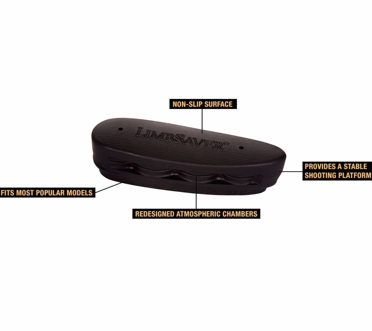 LimbSaver Airtech - Almohadilla de Retroceso de Ajuste de precisión Negra #10826