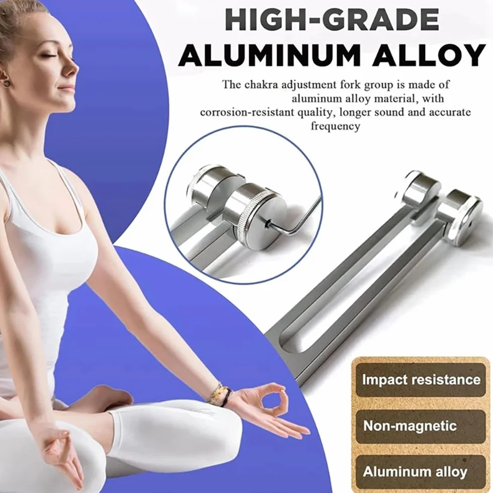 NEWFUN Diapasones 528 Hz 4 Piezas Juego para Terapia de Chakras y Sonido