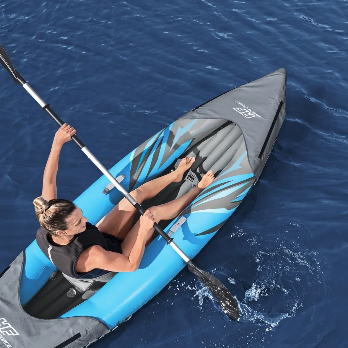 Bestway Hydro-Force Surge Inflatable Kayak | Inflatable Boat with Hand Pump, Oars, Seats, Gear Pouch, Carry Bag, Multiple Sizes