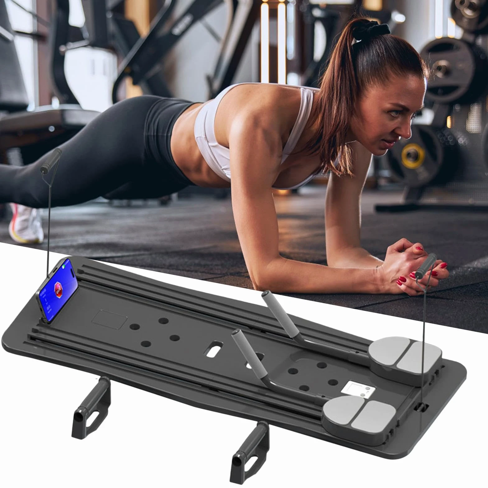 Tabla De Fitness Ajustable - Equipo Portátil De Pilates Para El Hogar | Tablero De Fitness Portátil De Equipo De Pilates De Rodillo Abdominal, Tablero De Ejercicio Multifuncional Del Equipo