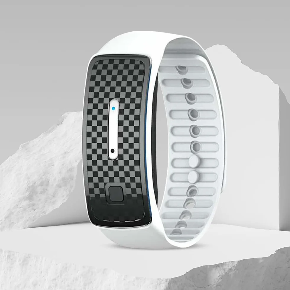 Pulsera Repelente de Mosquitos Ultrasónica Recargable Impermeable 3 Modos para Niños y Adultos Acampar