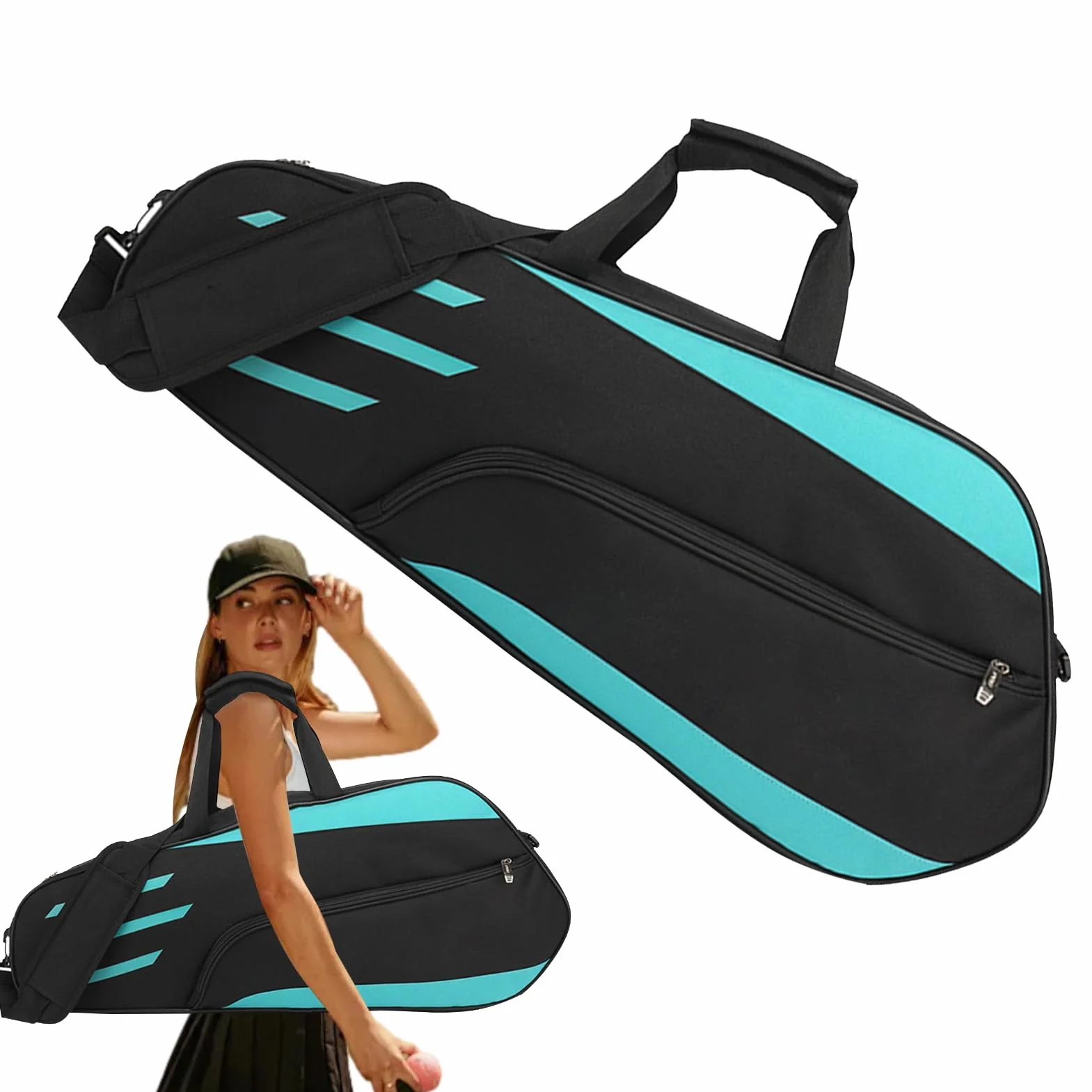 3 Bolsa de Tenis de Raqueta - Ceta de Transporte de Hombro de bádminton Impermeable, Cubierta de Raqueta organización | Bolsa de Racquetball portátil para Hombres para Hombres, Soporte para