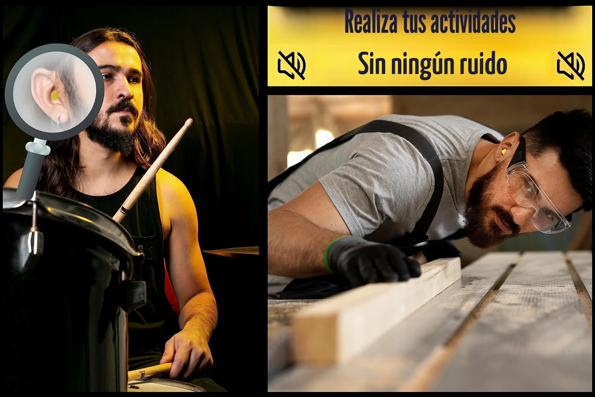 Tapones para los oídos de espuma - 20 pares - Para dormir, trabajar, roncar, perforar, estudiar, lijar, soldar