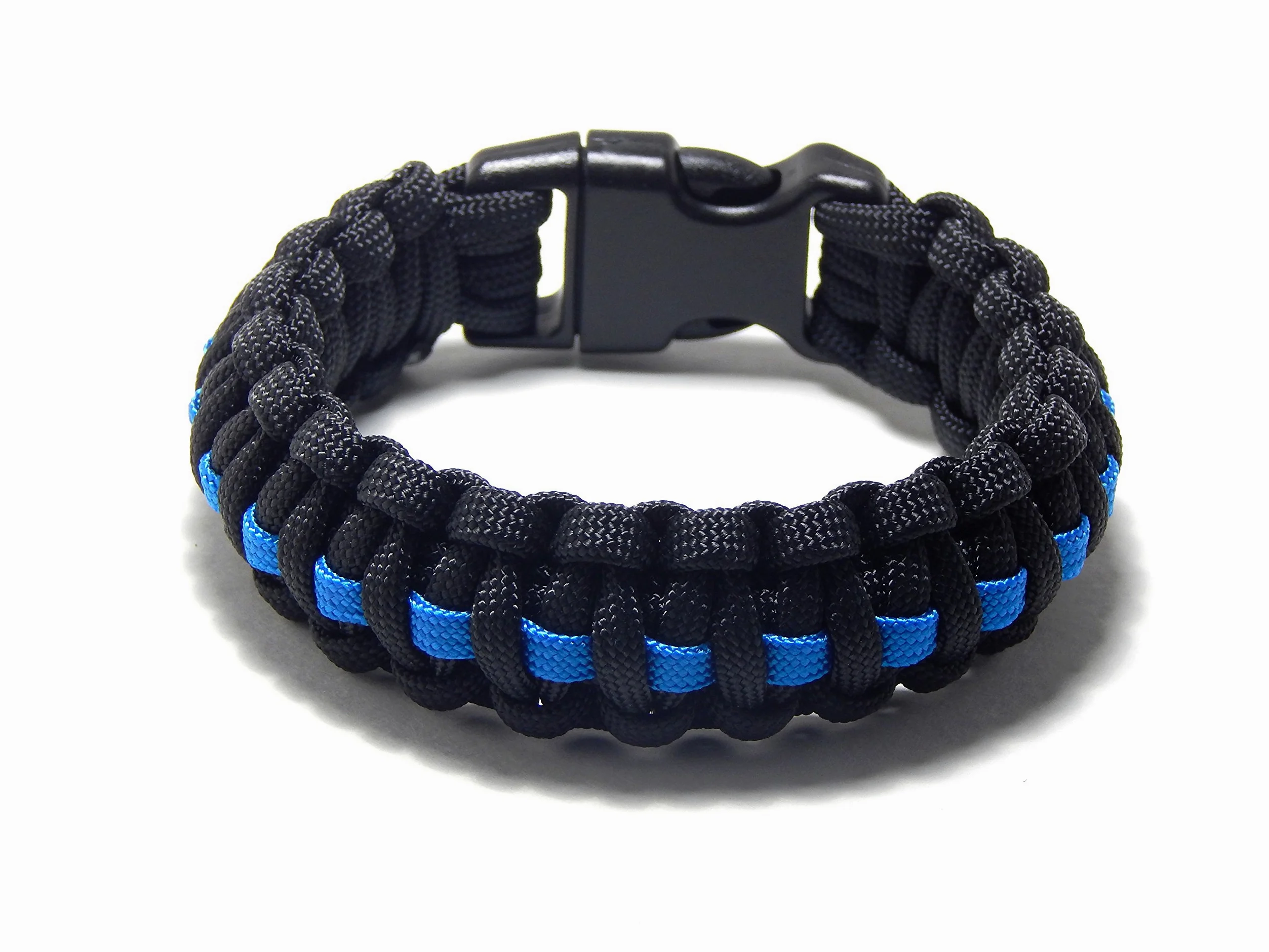 Pulsera de supervivencia de paracaídas, color negro y azul, línea de policía