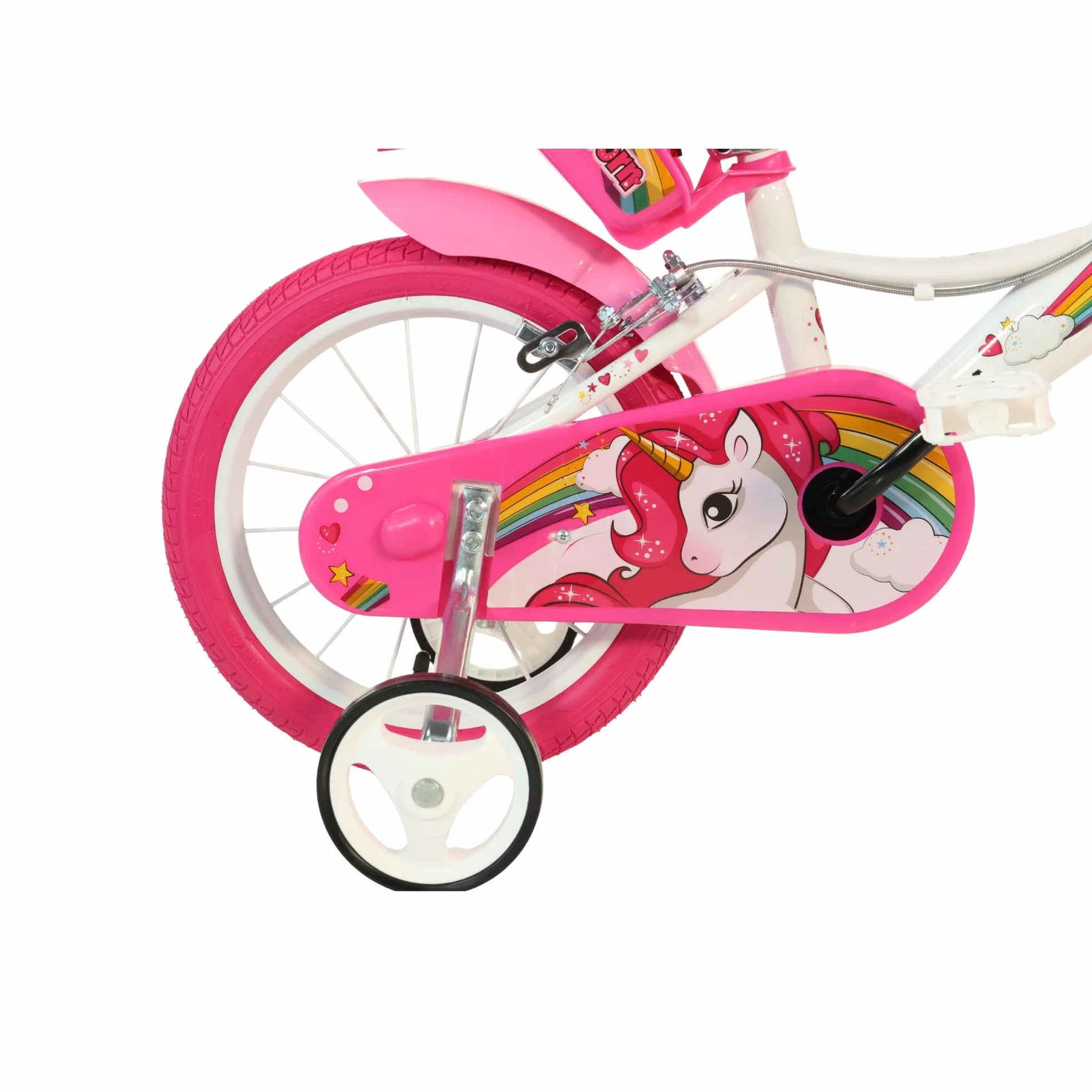 Dino Bikes Unicorn Bicycle Unicornio, Niñas, Blanco y Rosa, 16 Pulgadas