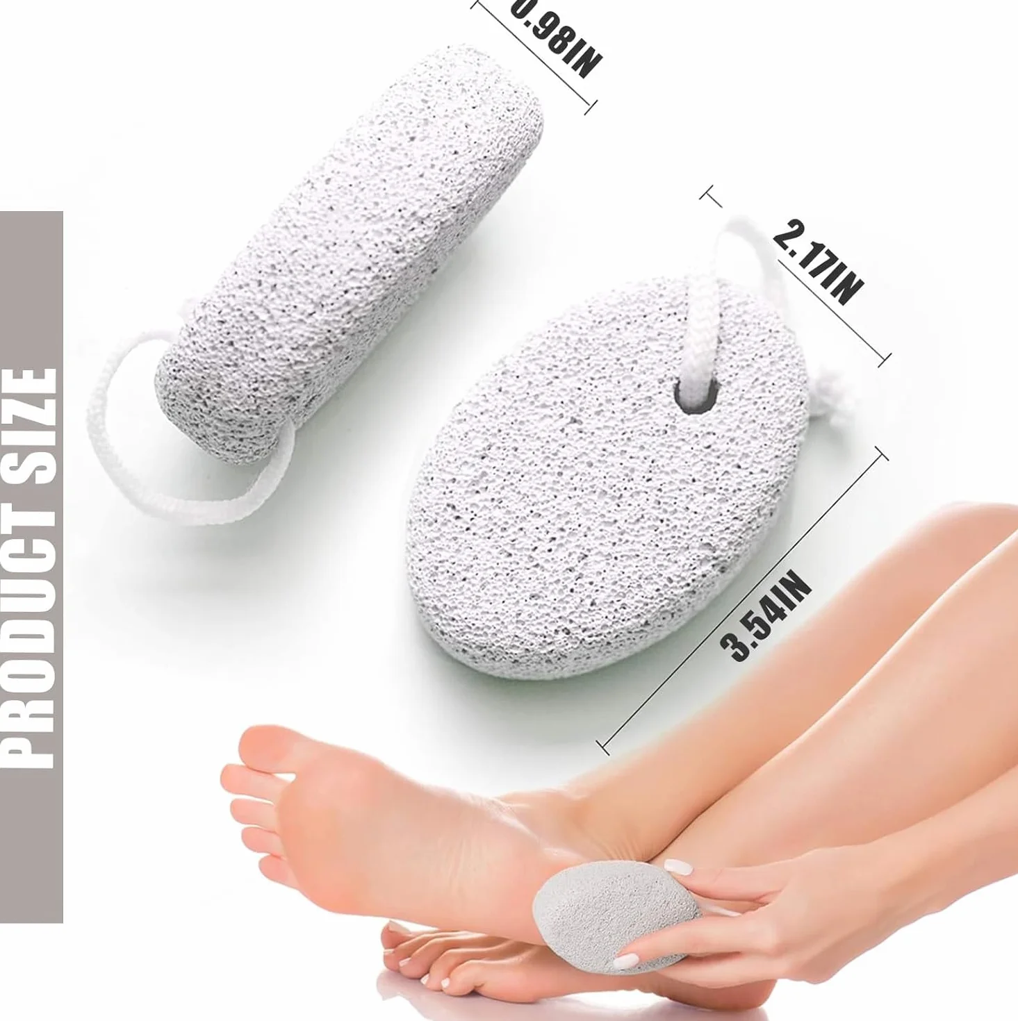 Piedra Pómez Natural para Pies 2 Piezas, Exfoliante Eliminar Piel Muerta Pedicura Herramienta
