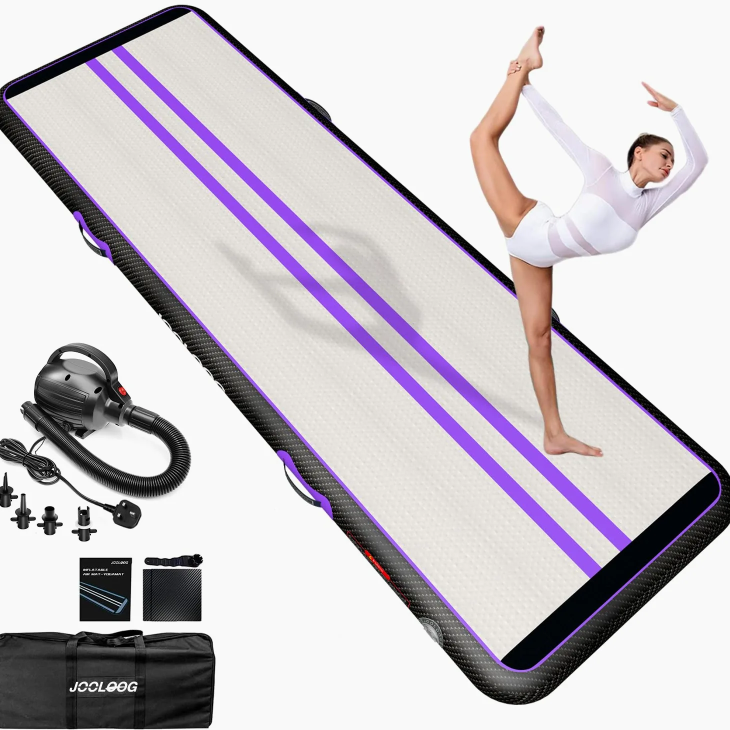 Alfombra de Gimnasia Inflable Air Floor Mat 3M 4M 5M 6M con Bomba 10/20cm de Grosor para Yoga Taekwondo