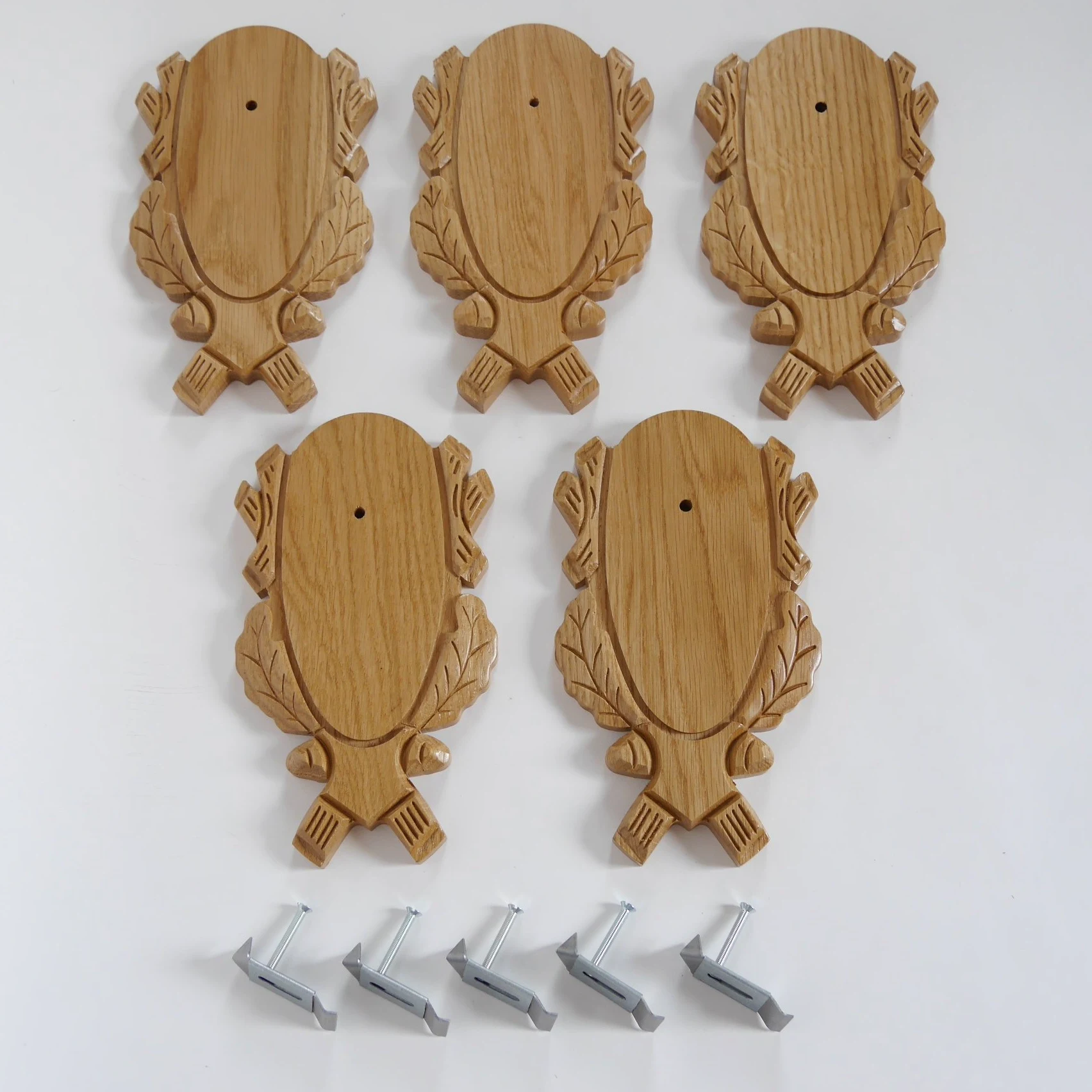 5 pieza de diseño de corzo talladas trofeo carteles claro + 5 unidades gehörn grapas