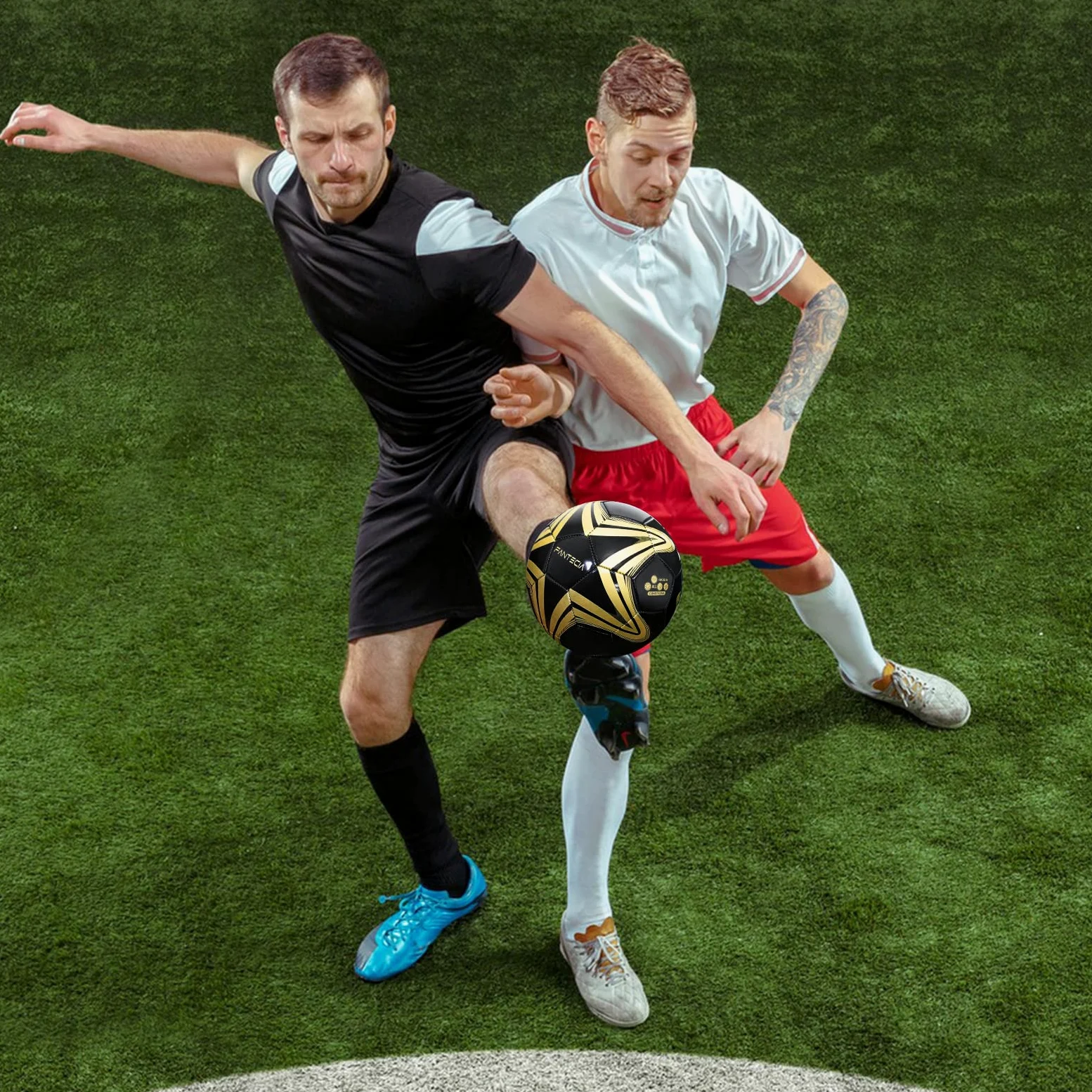 Balón de fútbol unisex de talla 5, pelota oficial profesional al aire libre para jóvenes y adultos., Negro