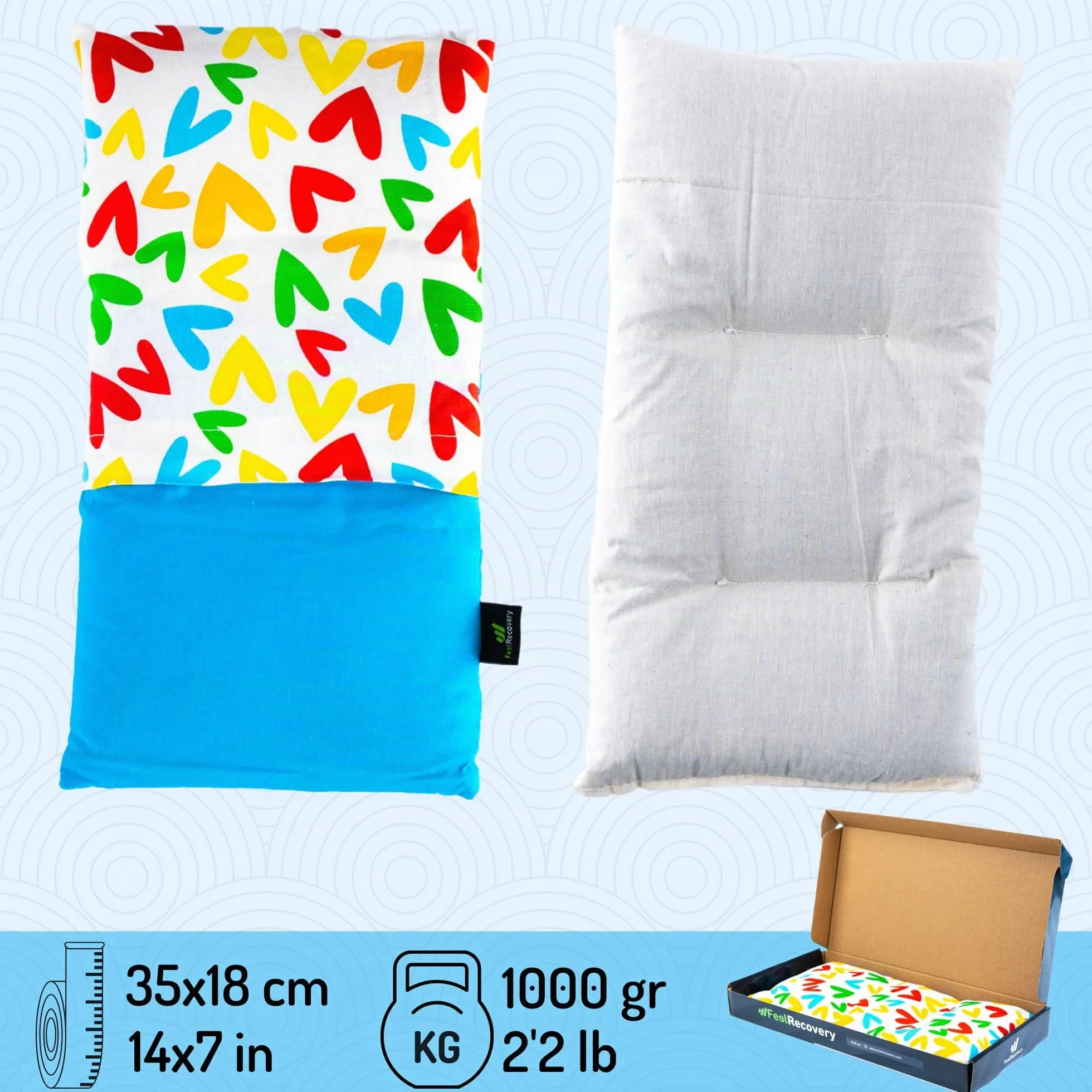 Saco Térmico de Semillas Multiusos - Almohada Calentable para Microondas 35x18 cm - Cojín Térmico con Funda Lavable - Algodón 100% y Lavanda