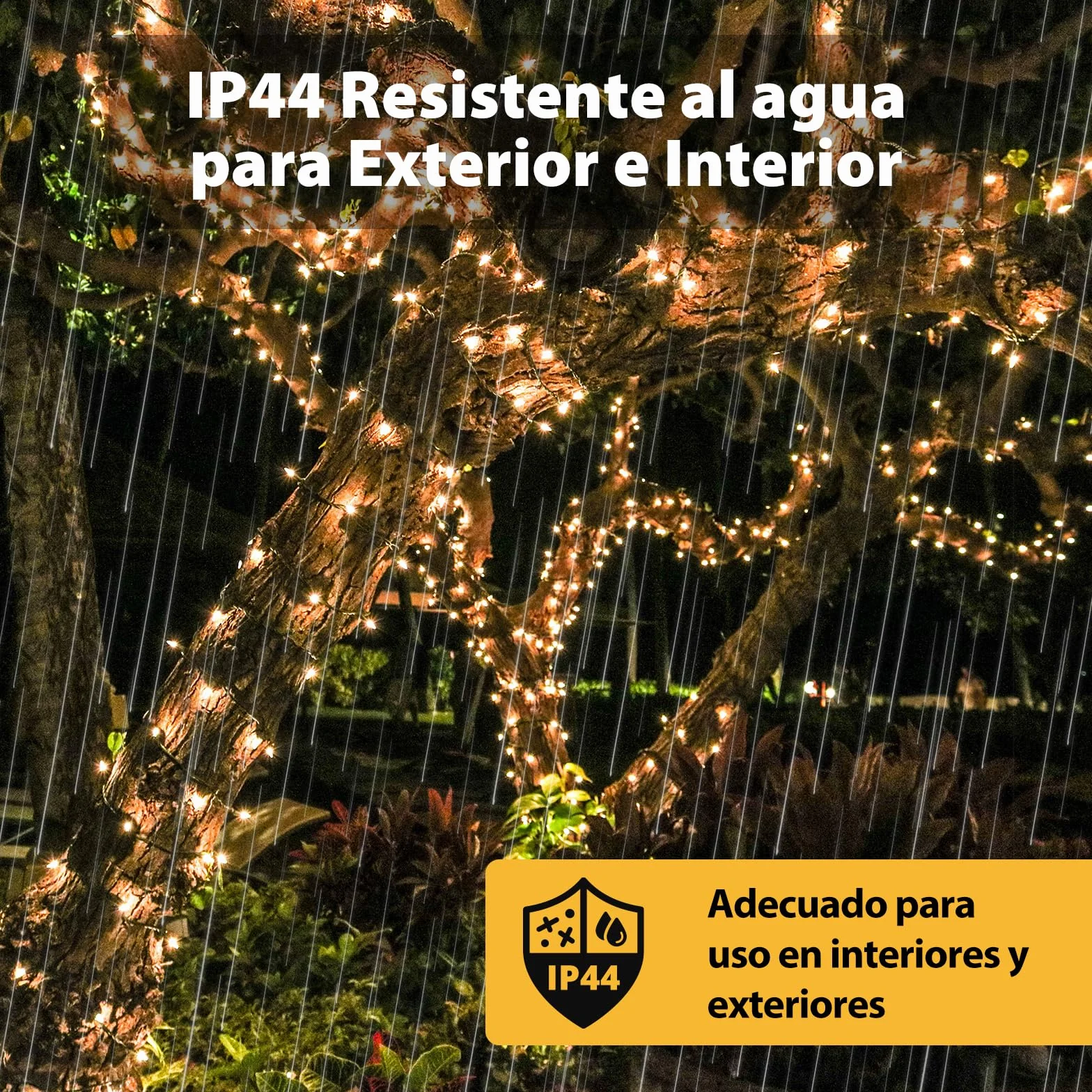SALCAR Cadena de Luces LED 23m 360 LEDs IP44 Impermeable 8 Modos Blanco Cálido