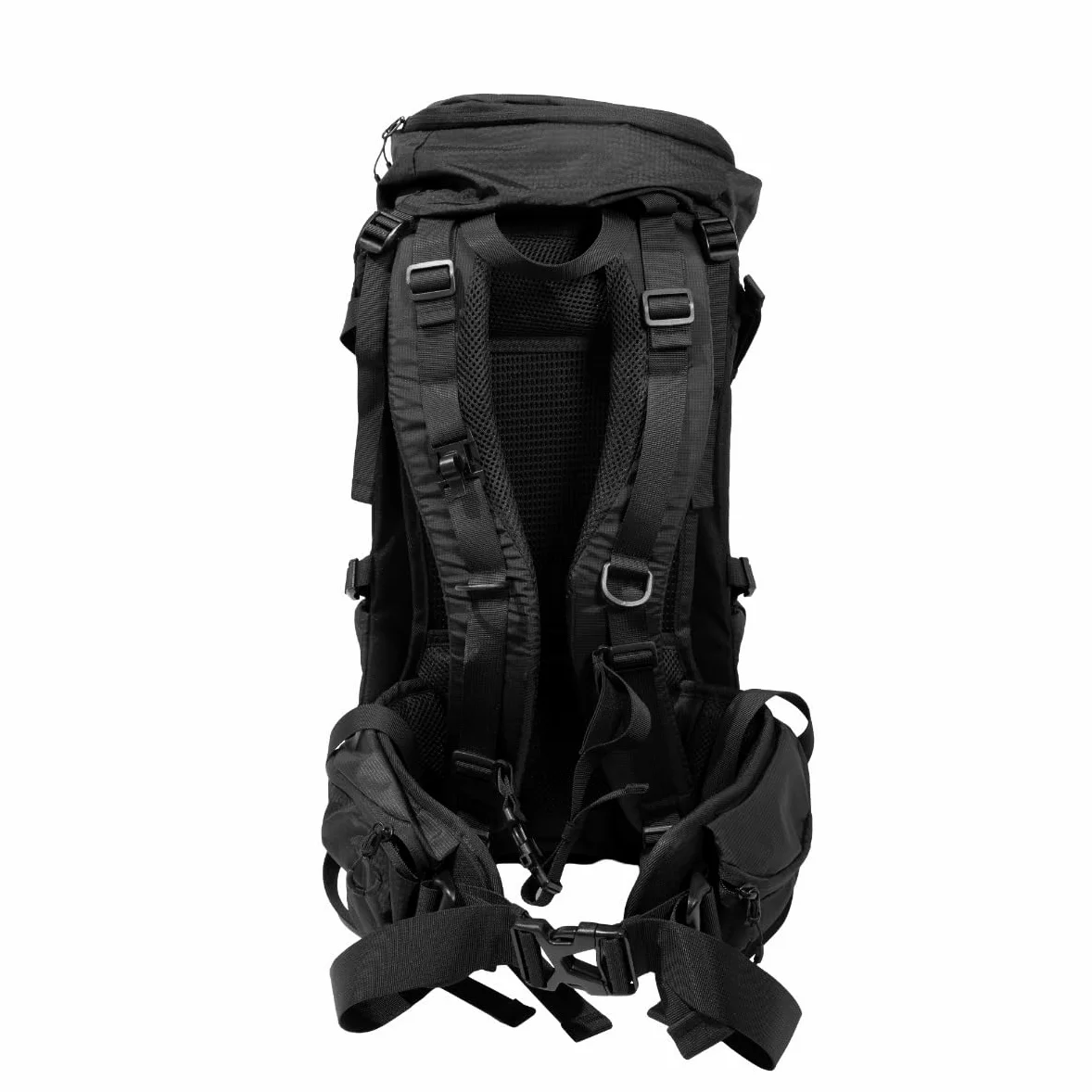 GymBeam Mochila de Trekking 40 l: Mochila compacta para Senderismo con Sistema de ventilación, 9 Bolsillos, Funda Impermeable integrada y Elementos Reflectantes., Schwarz
