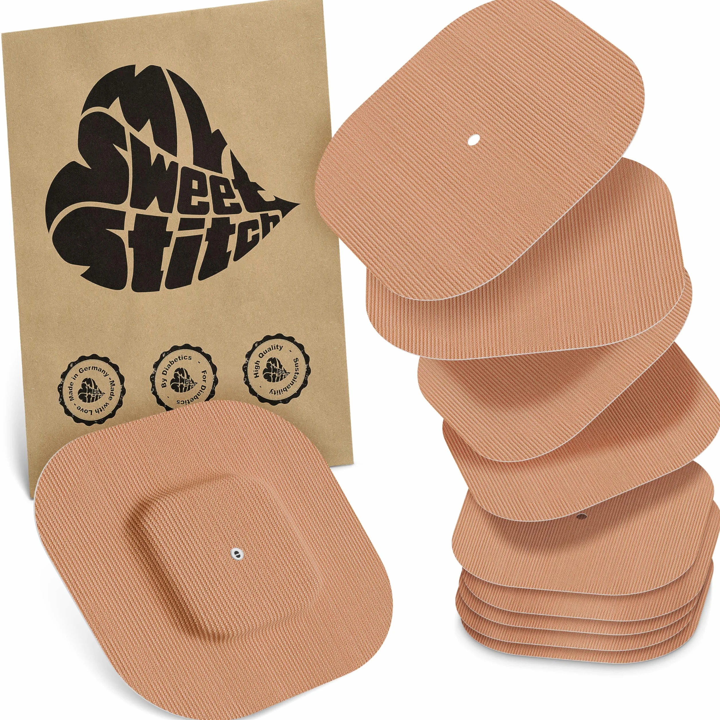 MySweetStitch Simplera Overpatch Square 10x parches de fijación cuadrados, sujeción extra fuerte, impermeable, hipoalergénico, Beige