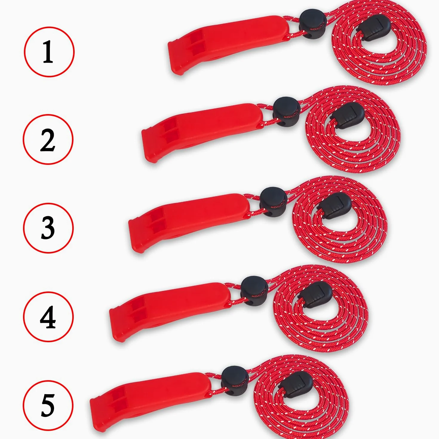Amzonly Silbato de emergencia, silbato de seguridad de 120 db, para supervivencia, para camping, senderismo, caza, barco, pesca, chaleco salvavidas, señalización de rescate, para niños, color rojo,