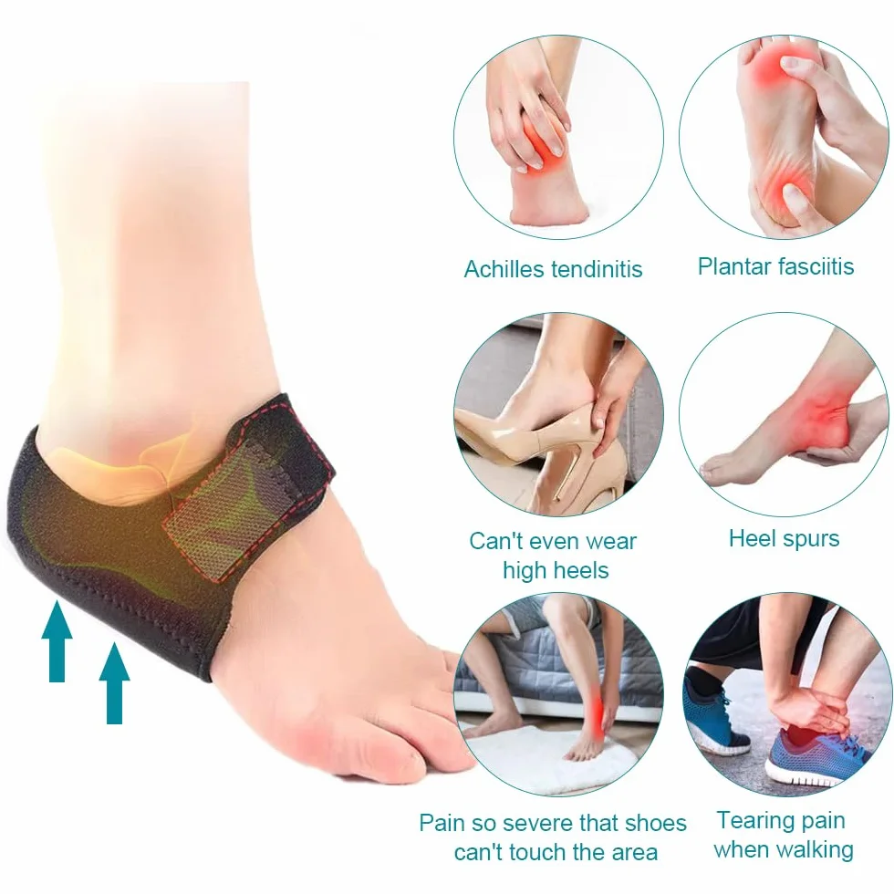 Protectores de Talón de Gel para Fascitis Plantar, Alivio del Dolor, Taloneras de Silicona (S 36-40)