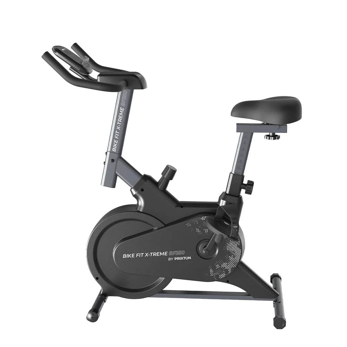 PRIXTON Bicicleta Estática Bike Fit Xtreme para cardio y fitness, Bicicleta de Spinning con Resistencia 6 kg, 7 niveles, Pulsómetro y Pantalla LED, Soporte para dispositivos