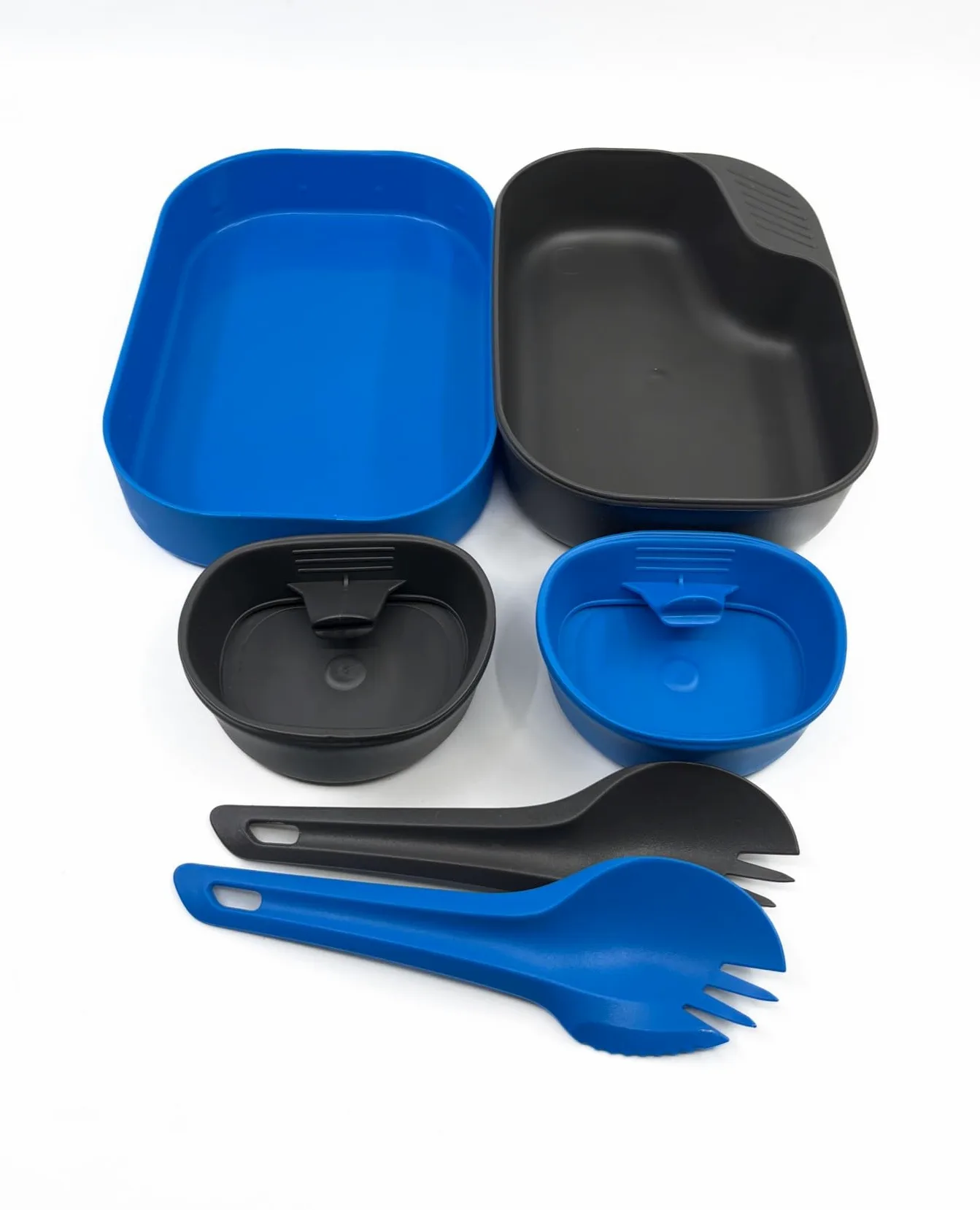 Wildo Wildo CAMP-A-BOX DUO Outdoor Army - Juego de cubiertos para supervivencia para camping, color azul claro y gris, talla única