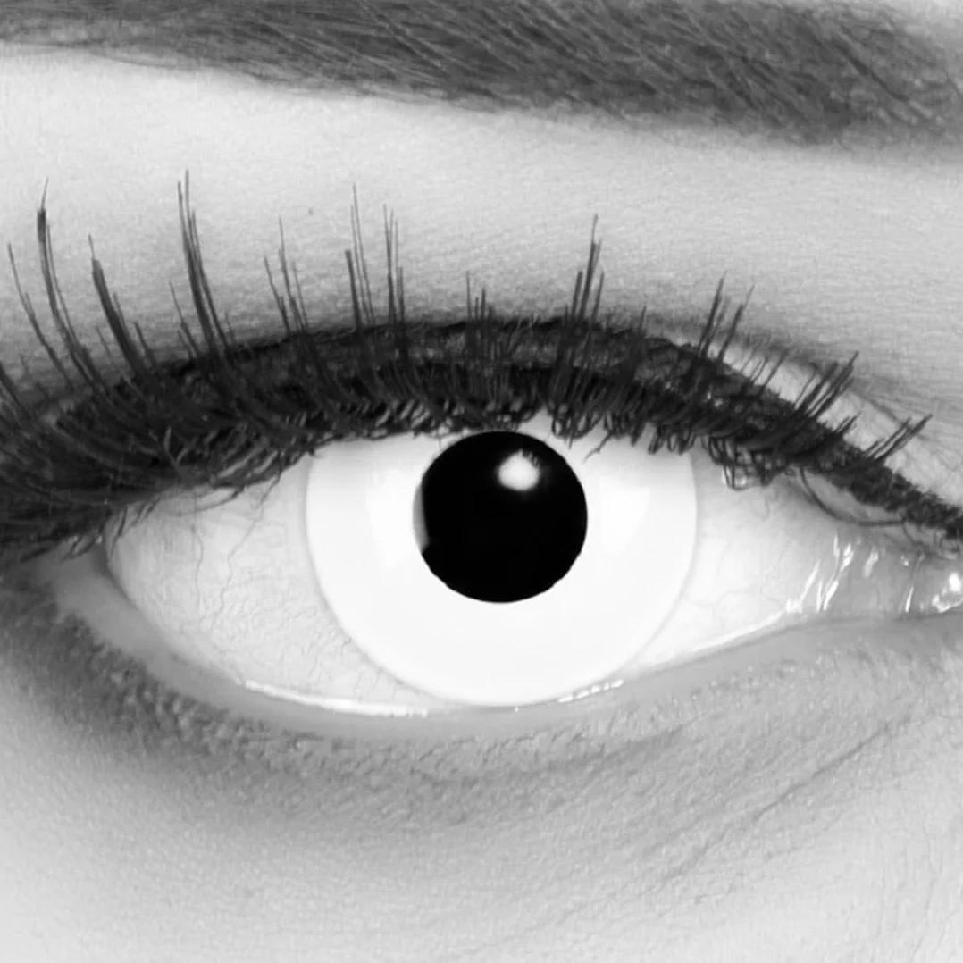 Lentillas de color blanco Vampire White Out 1 par para Halloween