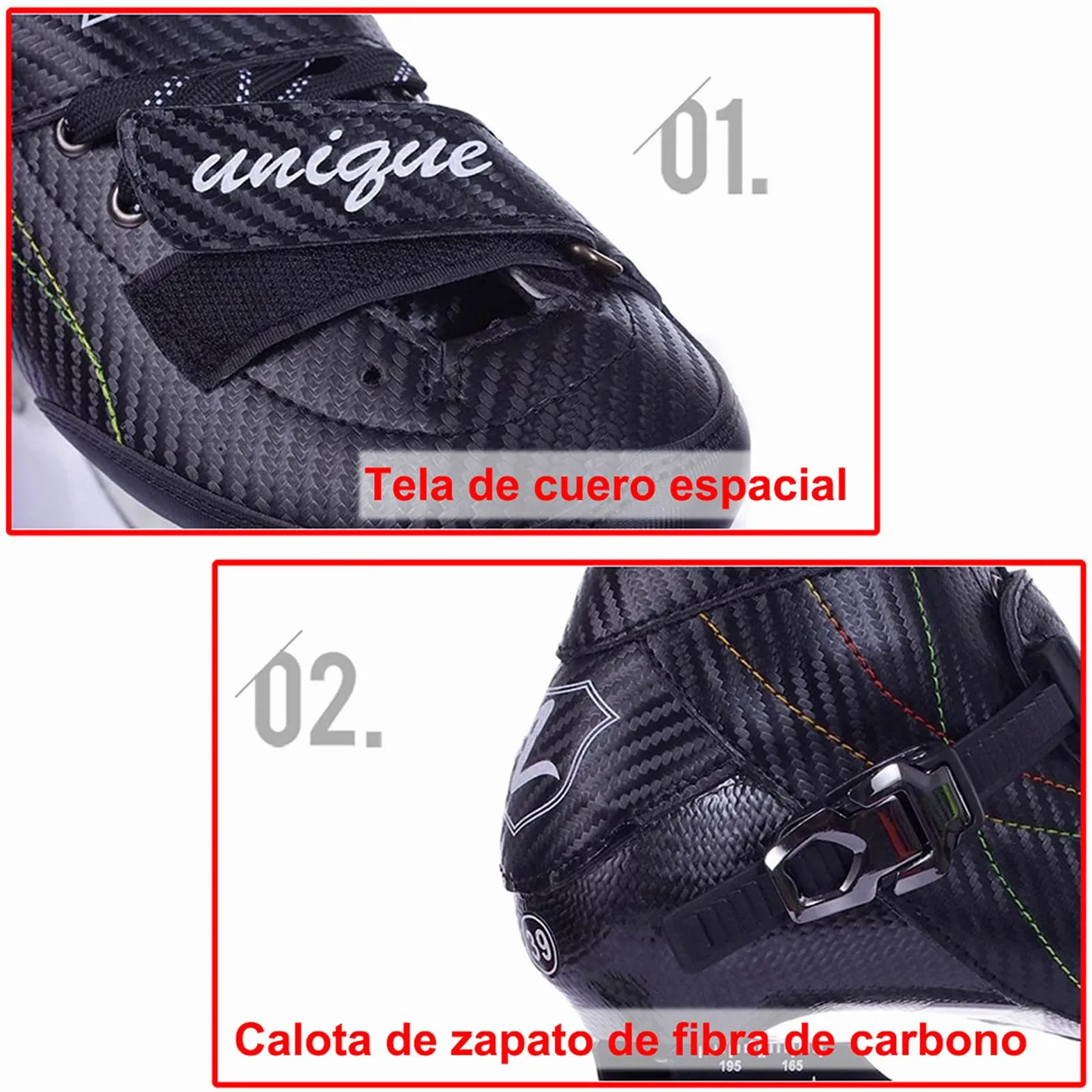 Patines En Línea Adulto Profesionale para Hombre Mujer, Patines De 3 Ruedas - Ruedas De Alta Velocidad, Chasis De Aluminio, Fibra De Carbono, Forro Transpirable, Diseño para Fitness Y Carreras