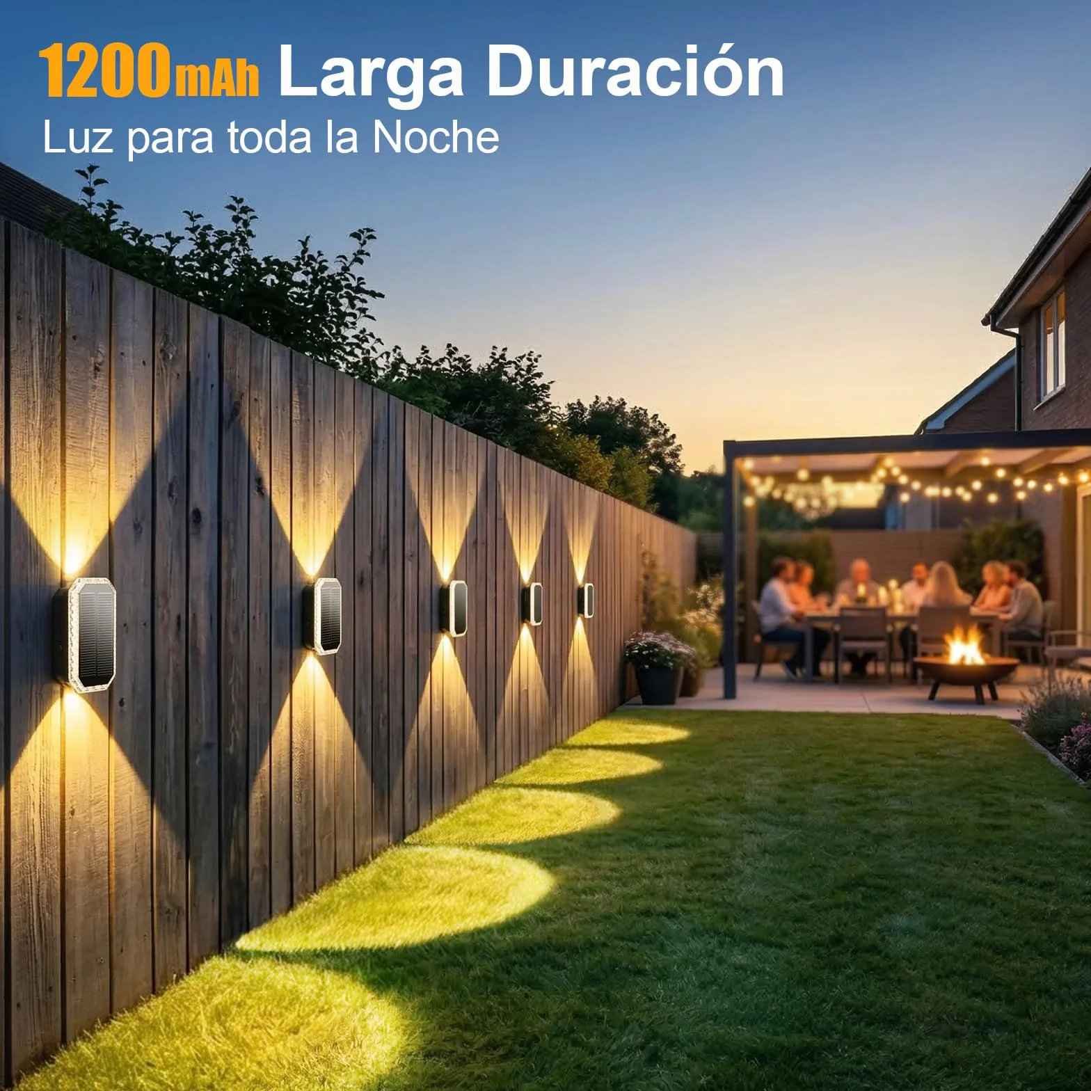Aplique Solar Exterior Pared IP65 4 Piezas 3000K/4000K/6500K Luz Solar Pared