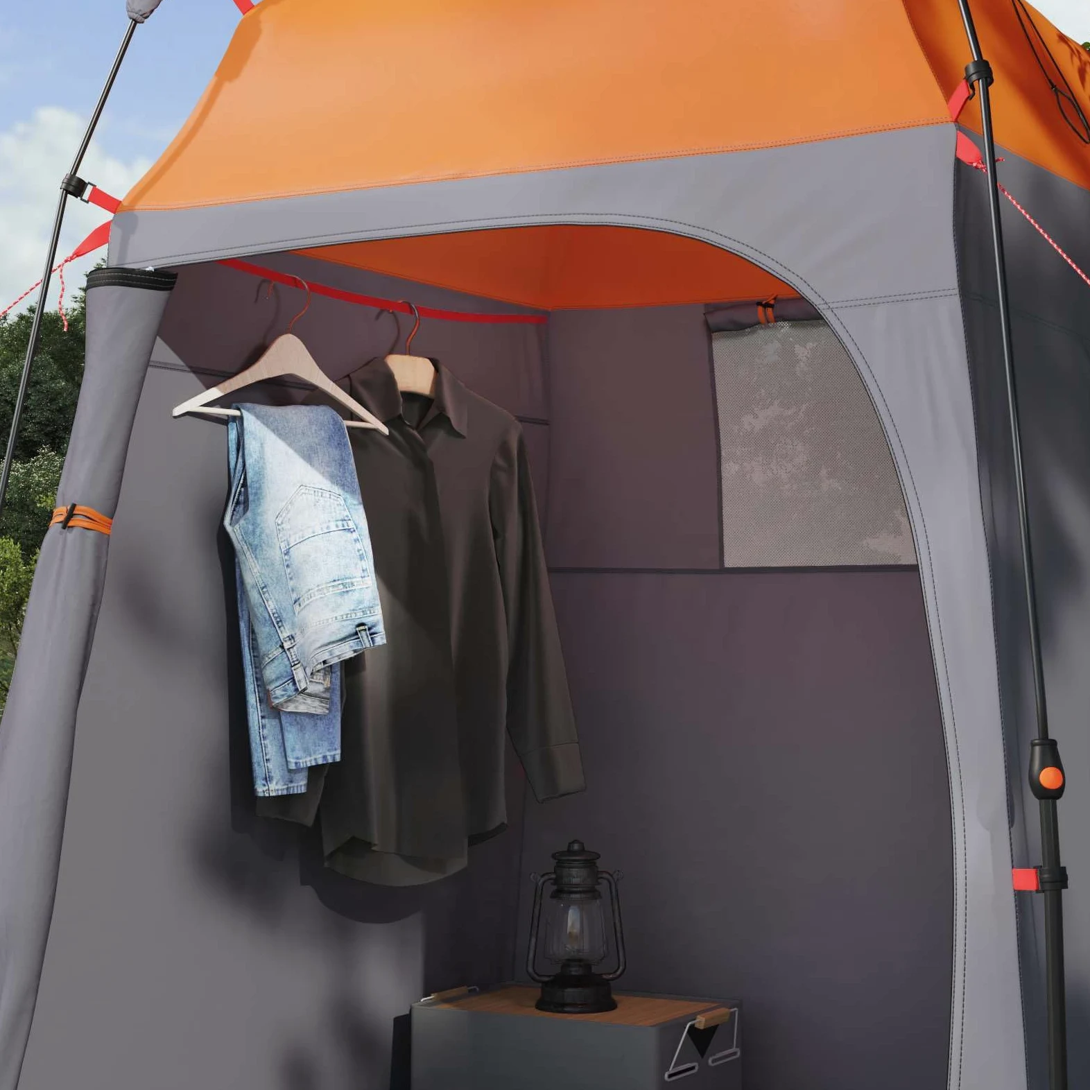 Tienda Instantánea 2 Personas Liberación Rápida Gris y Naranja,Deportes,Actividades al Aire Libre,Camping y Senderismo,Tiendas de campaña,4.85kg-42008395