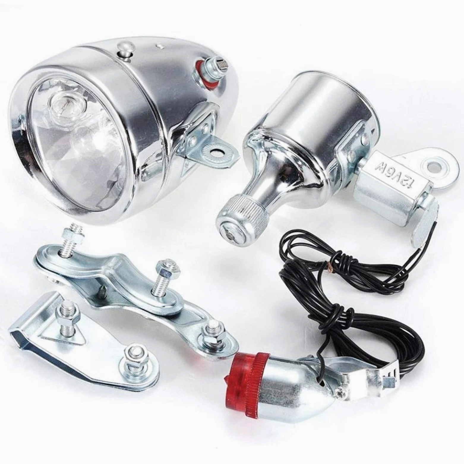 Luces de bicicleta, luces de bicicleta, luces de bicicleta, faros delanteros y luces traseras alimentadas por dínamo de ciclismo Juego de luces traseras de bicicleta que se adapta a todas las biciclet