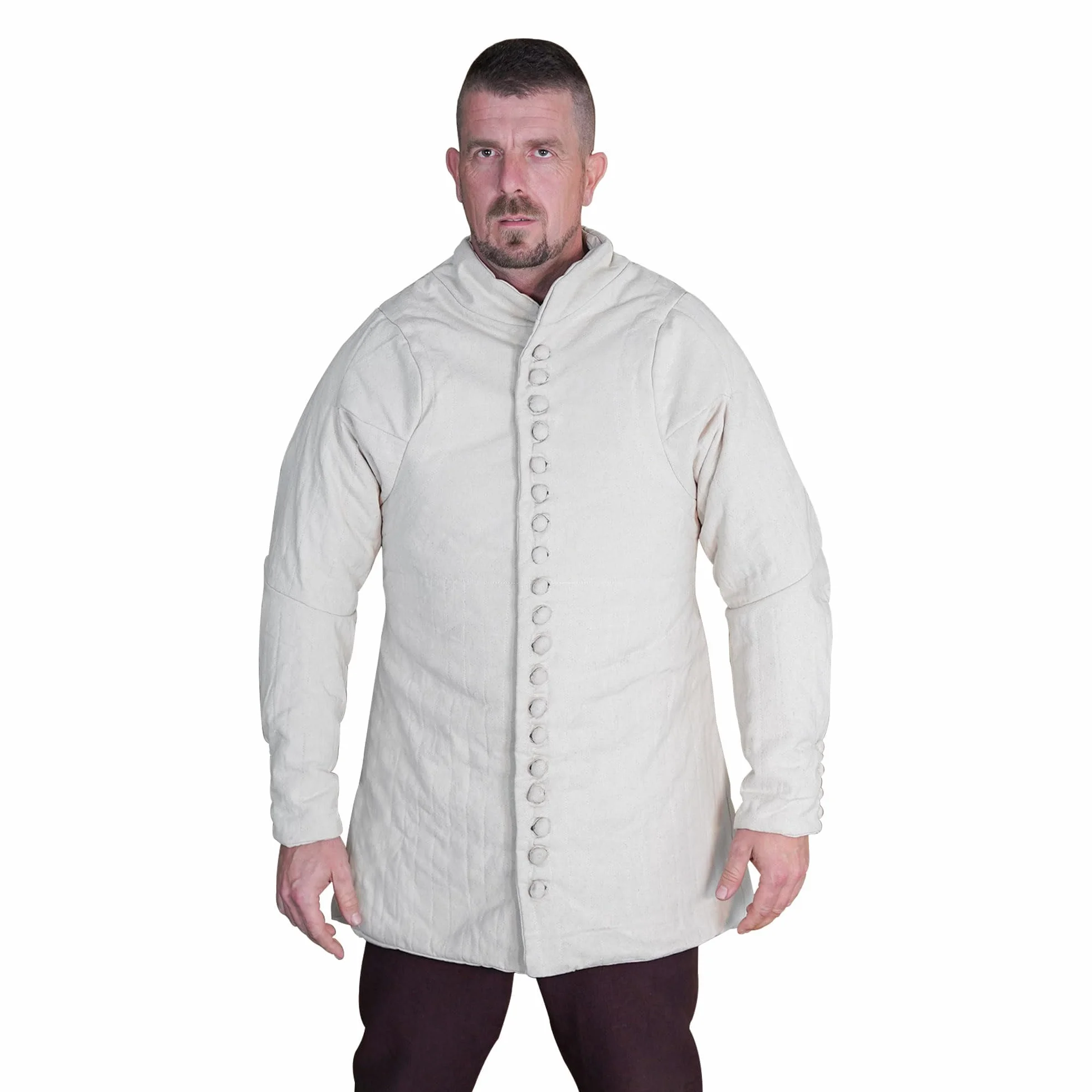 Medieval Gambeson Real Armor Abrigo acolchado grueso lona algodón tres capas