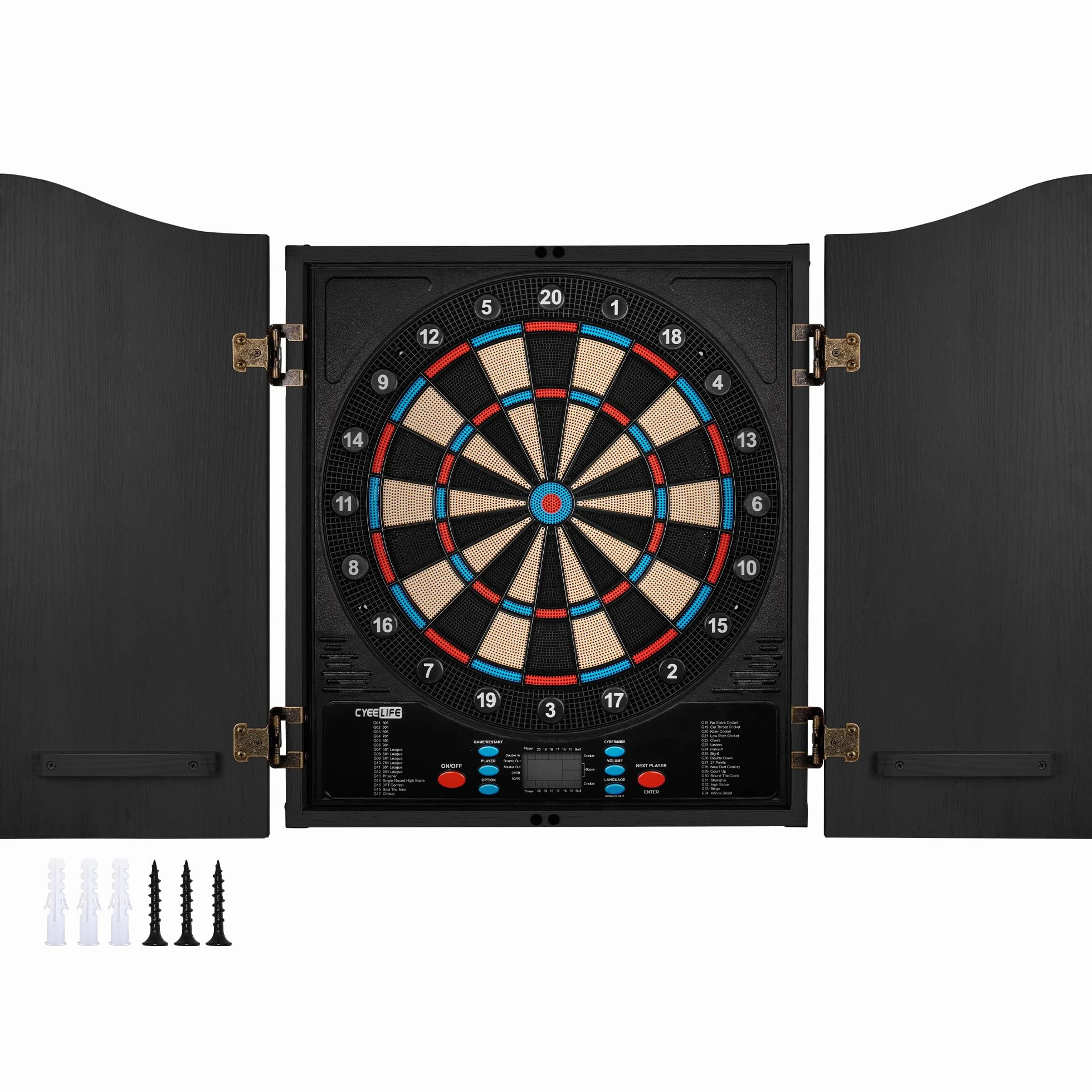 CyeeLife Diana eléctrica con Dardos de Punta con 65 variaciones para 1-8 Jugadores