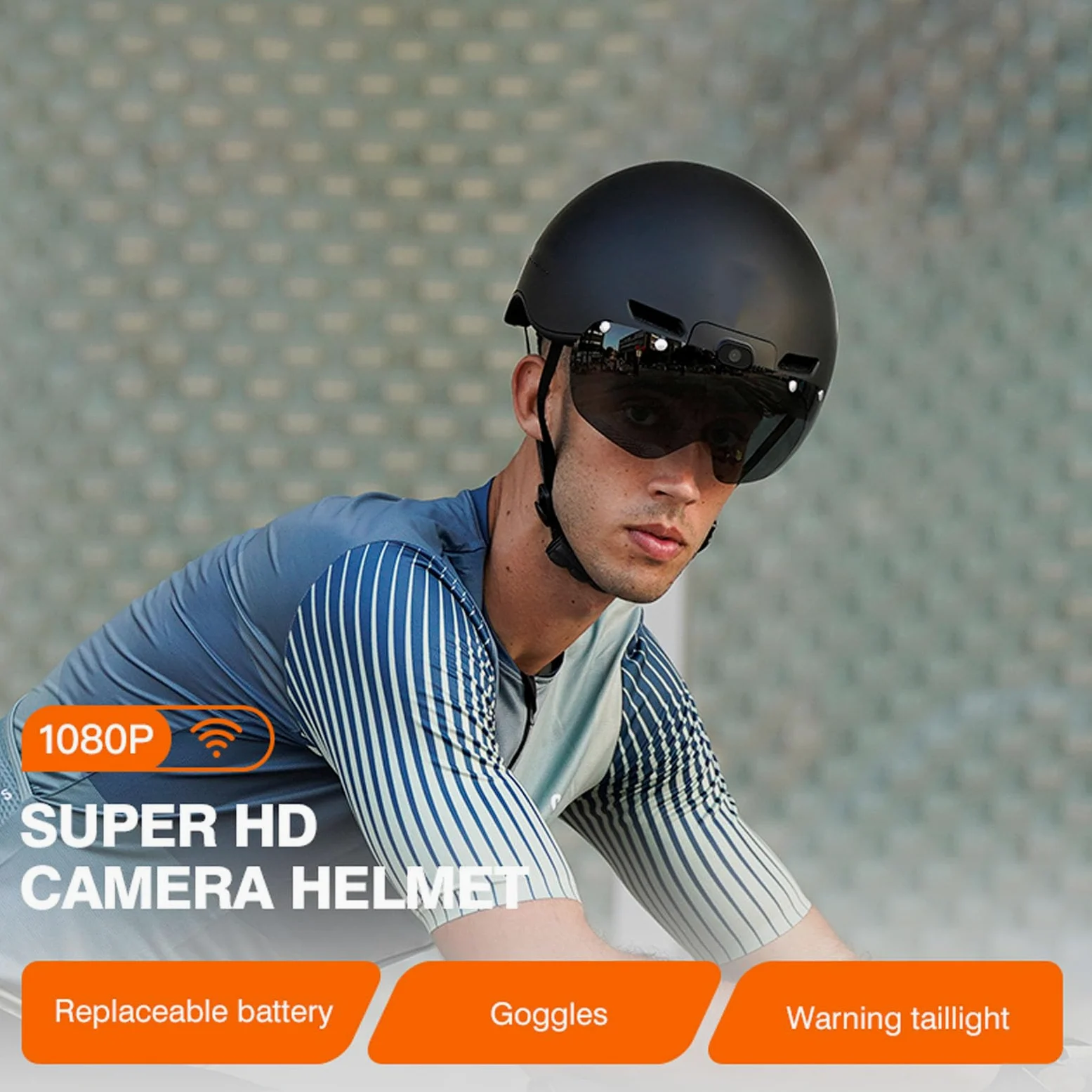 Casco de Bicicleta Inteligente, Casco de Ciclismo con Cámara Deportiva 1080P 30FPS, Gafas Magnéticas para Hombres y Mujeres