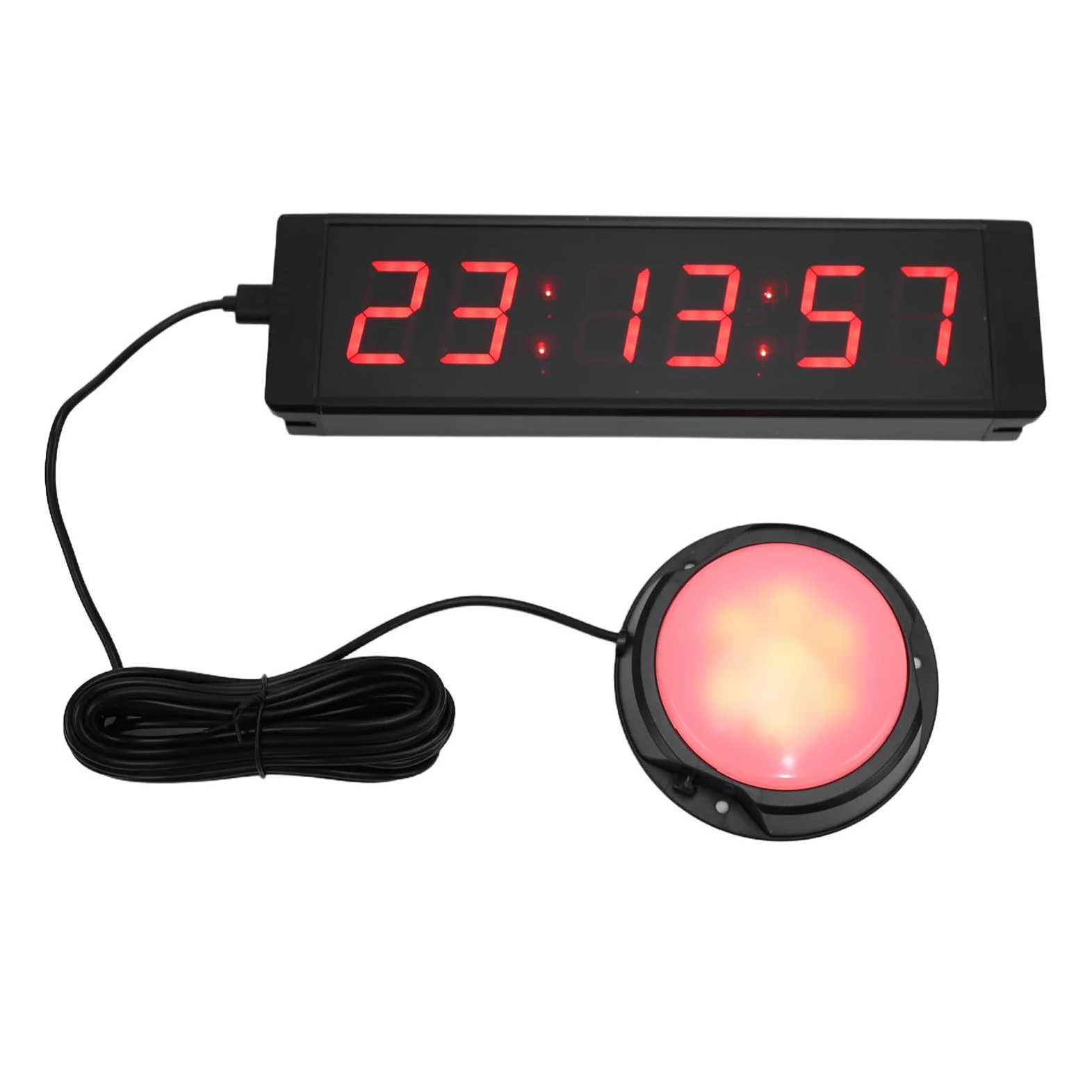 Generic Cronómetro Grande con Cuenta Regresiva y Control Remoto para Gimnasios, Estudios, Temporizador Digital LED Rojo de 1,5 Pulgadas
