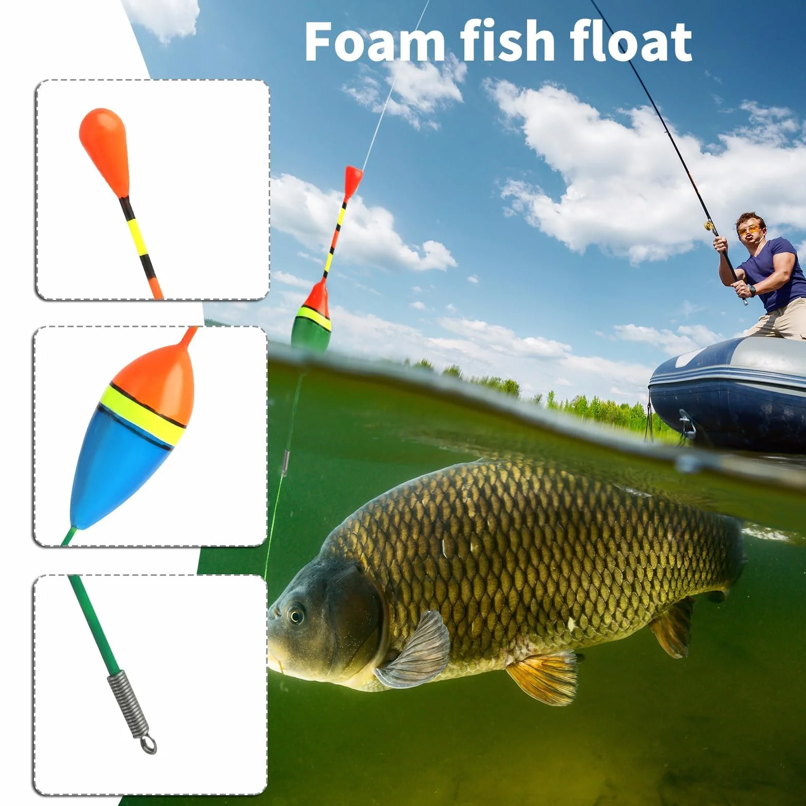Set de Boyas de Pesca de Madera Ligera para Trucha y Pesca en el Mar, Incluye Flotadores de 1g y 3g, Colores Vivos y Duraderos, Apto para Todo Tipo de Pesca