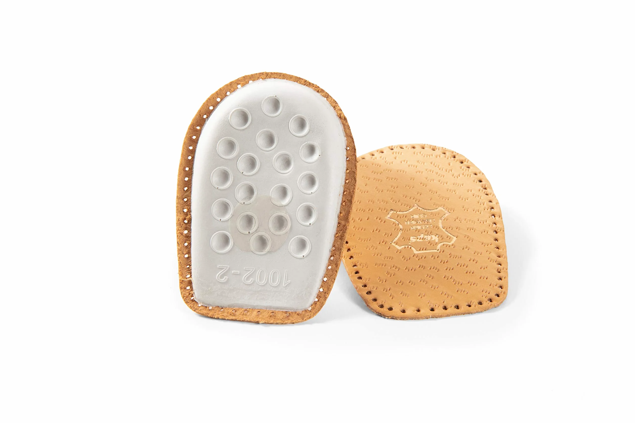 Kaps Elflex Plantillas Zapatos con Amortiguación en el Talón - Copas de Apoyo para el Talón - Piel Tinte Vegetal y Látex Suave - 1 Par (Mujeres/EUR 38-40)