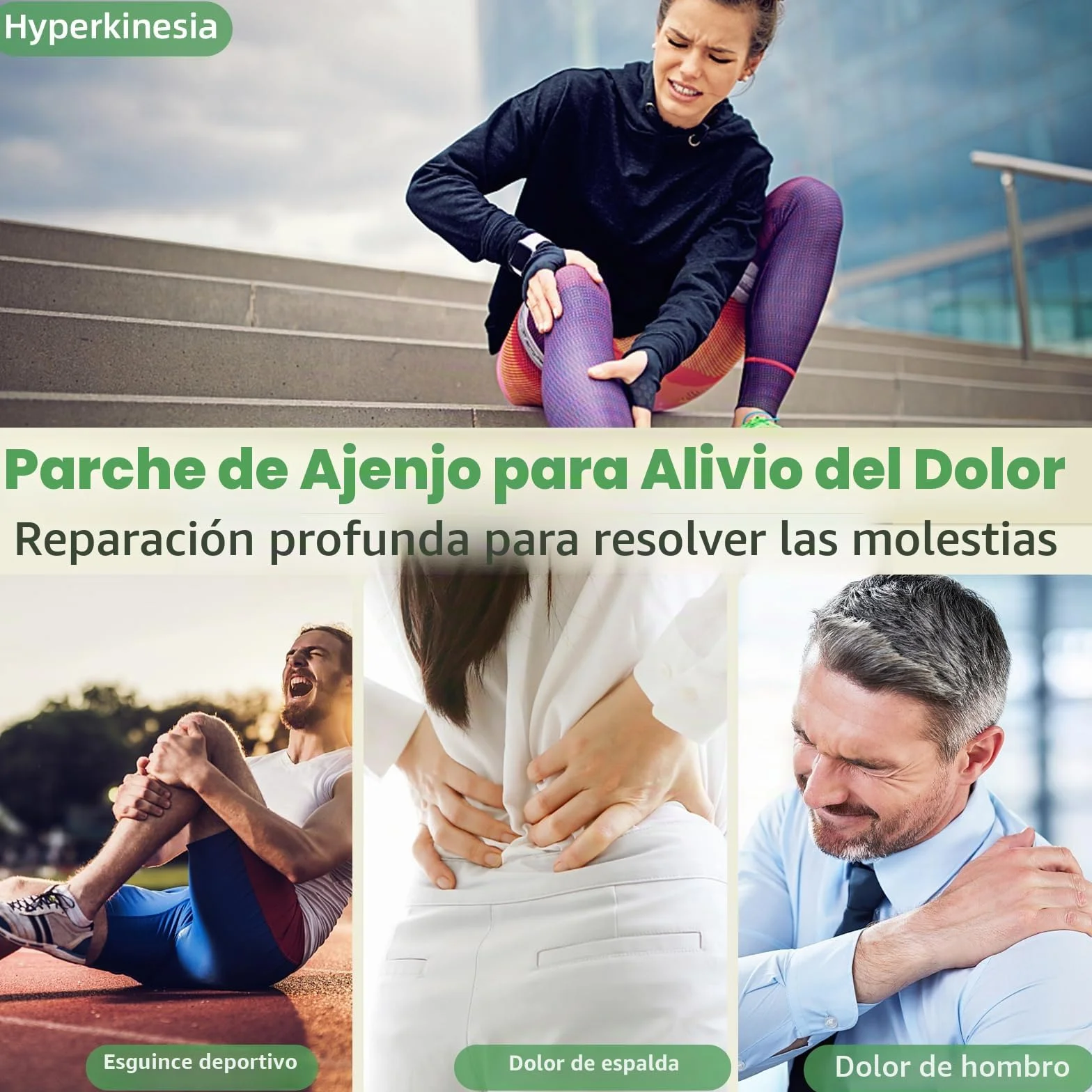 Holilo Parches para Aliviar el Dolor de Rodilla, 40 Parches de Ajenjo para Inflamación