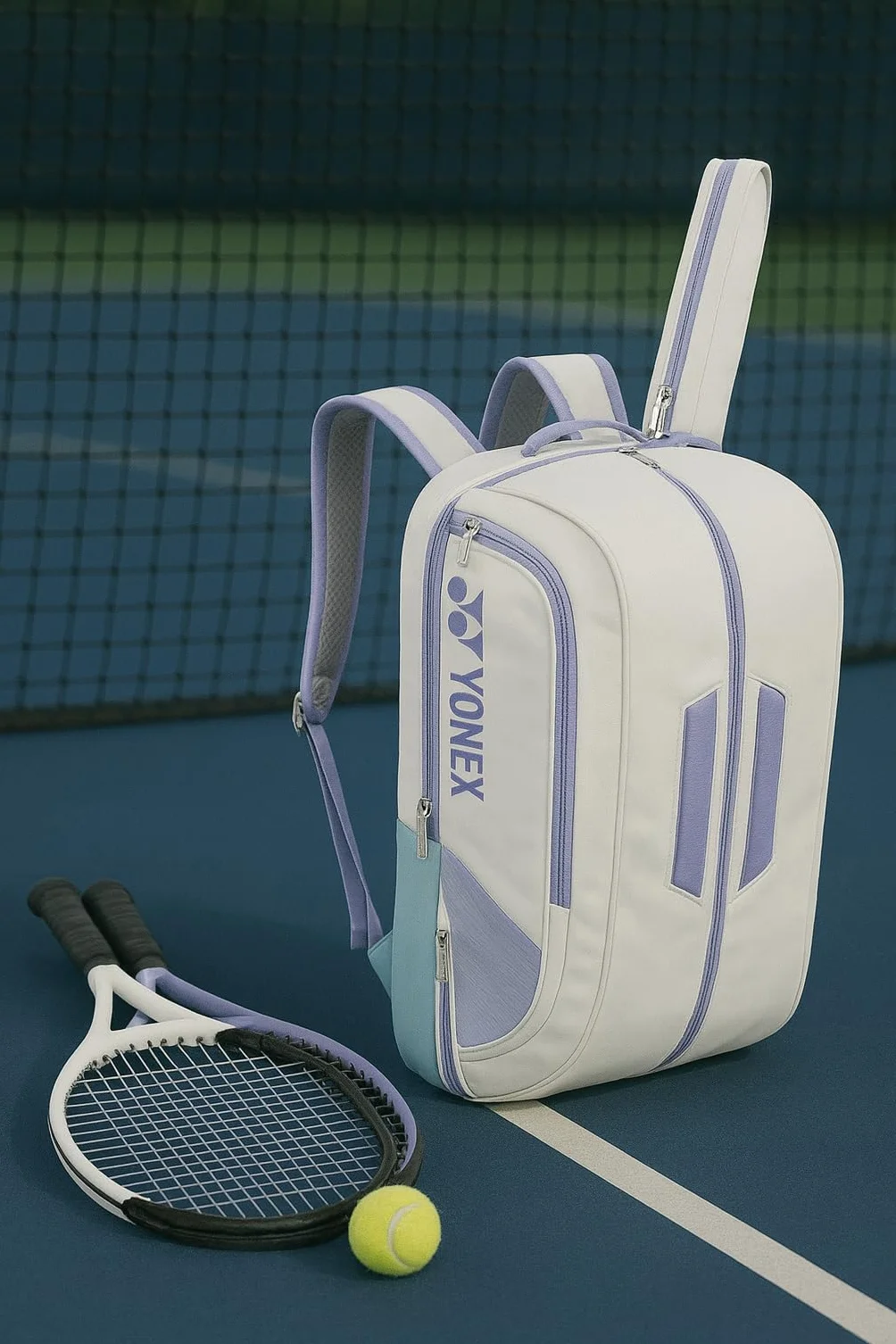 YONEX BA02312EX Expert - Mochila de piel para bádminton/tenis/squash, capacidad para 3 raquetas, con compartimento para zapatos.