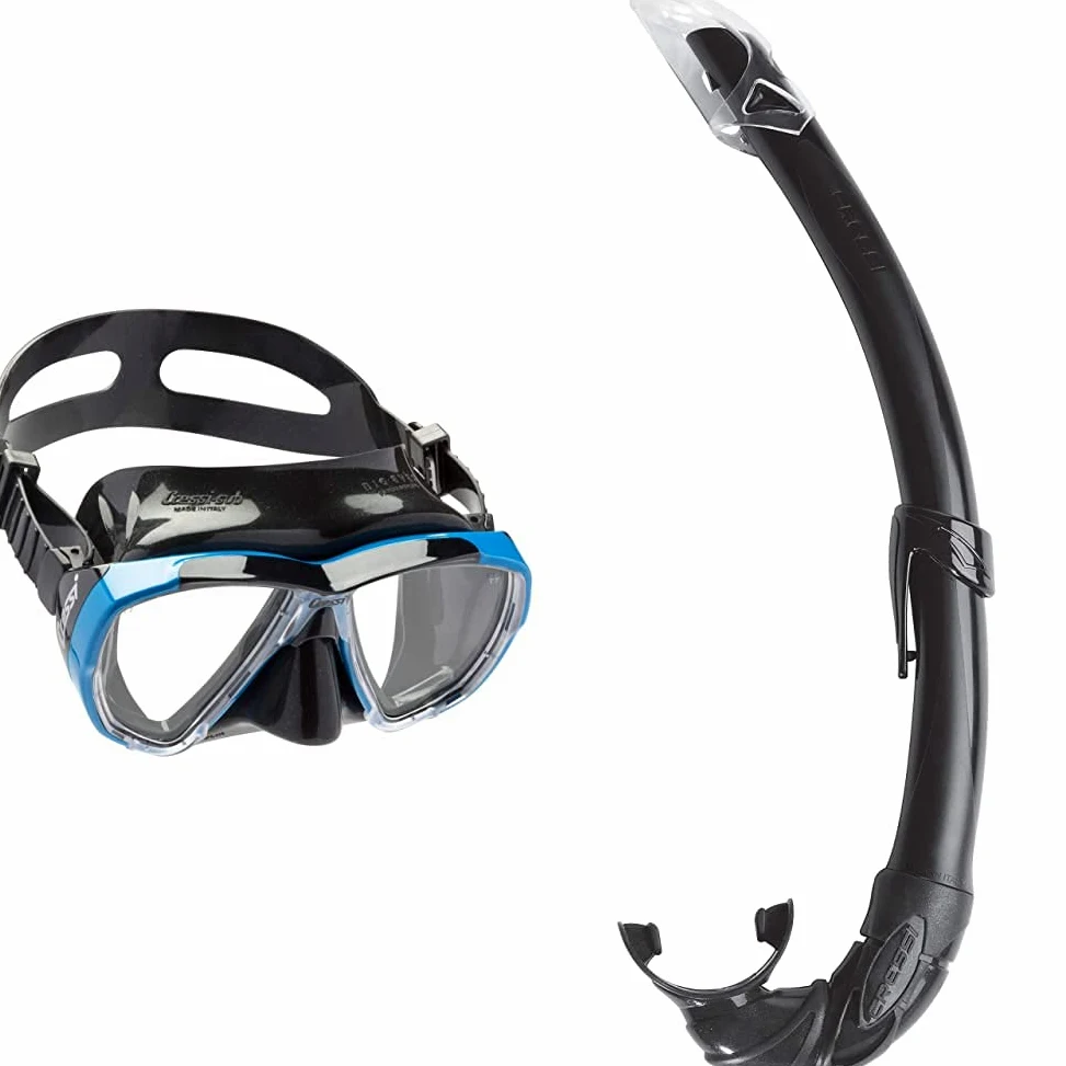 Cressi Big Eyes Gafas de Buceo, Unisex, Negro/Azul + Mexico Tubo De Snorkel, Unisex-Adult, Negro, Un Tamaño