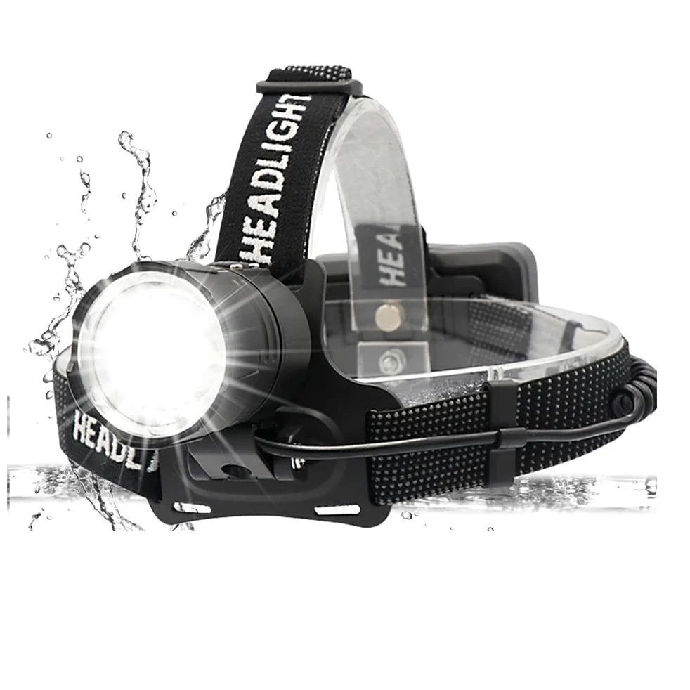 XHP70 Linterna Frontal LED Recargable, Linterna Frontal LED Alta Potencia 10000 Lumenes para Trabajo con Ampliable 3 Modos Luz Frontal Cabeza para Pesca Cámping Trabajos de Construcción