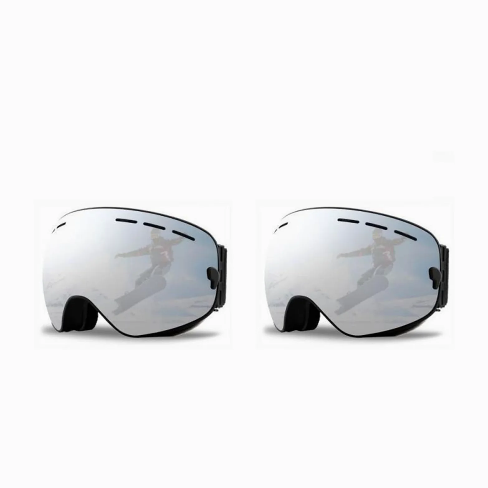 Gafas de esquí 1/2/3P Gafas de esquí duraderas - Gafas de montañismo de arena Gafas - Gafas de esquí antiniebla - Gafas de radiación - Gafas de viento para exteriores (Color: 12 2 piezas) (10 2 p