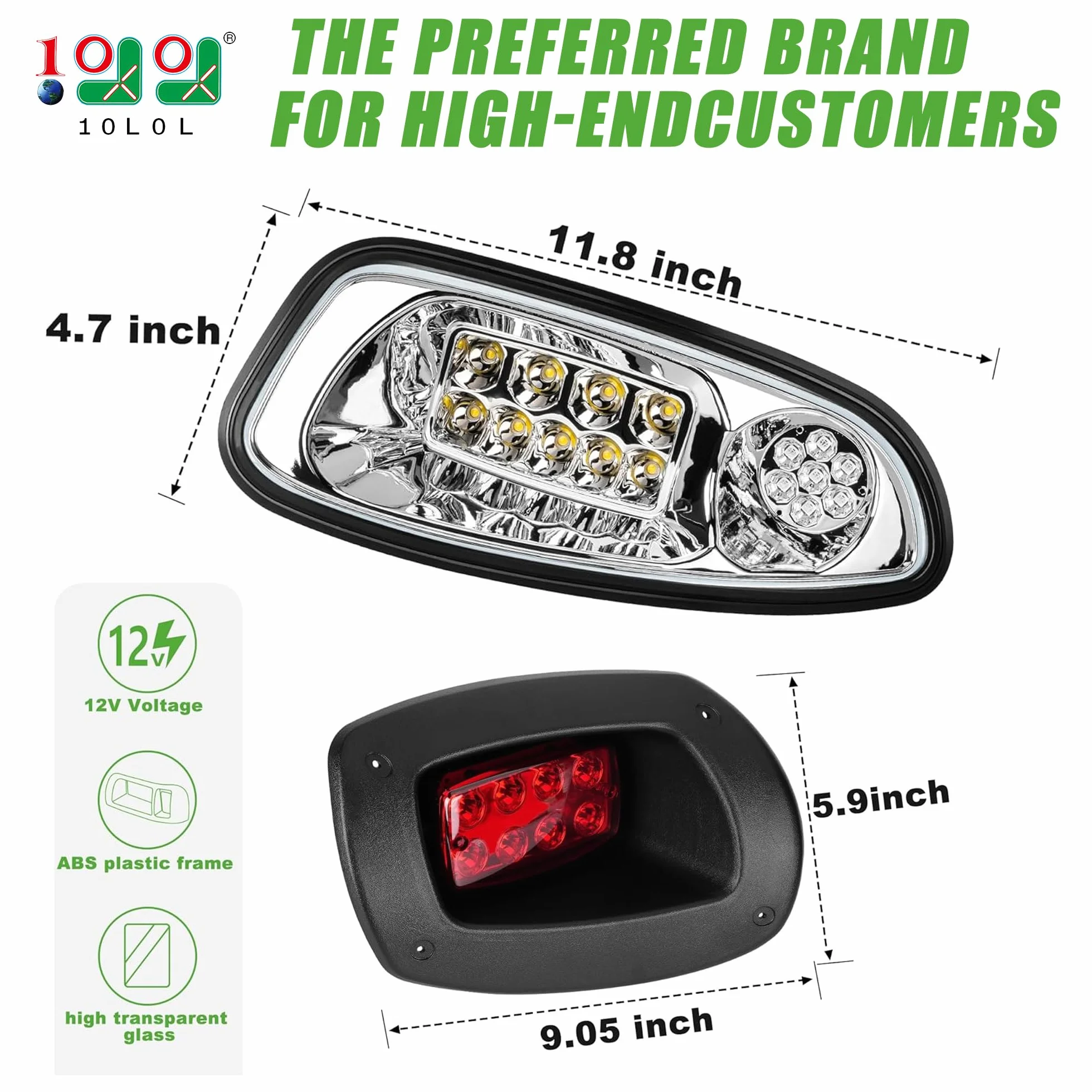Golf Buggy LED Faros Luces Traseras Kit 08-18 EZGO RXV Interruptor Indicador Luces Freno Cuerno Arnés 12V