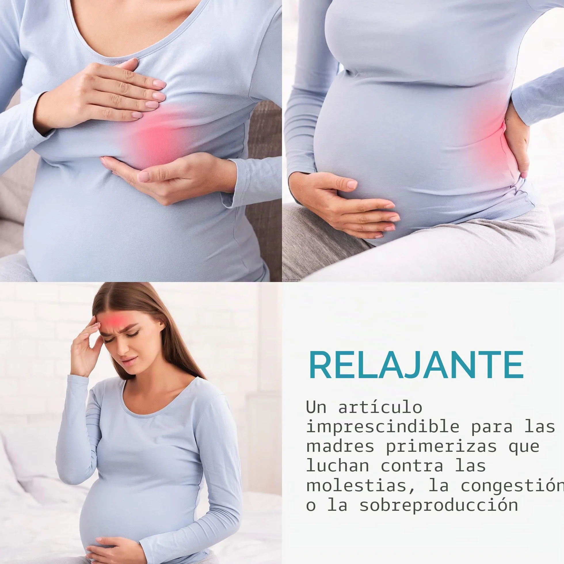 Navaris Bolsas de gel frío calor Set 2 compresas para pecho lactancia Almohadillas hielo maternidad Azul
