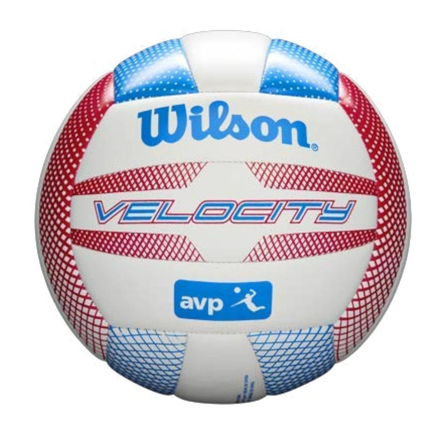 Wilson - AVP Velocity Volleyball - Beach Recreational Ball - Official Size (Red/Blue)