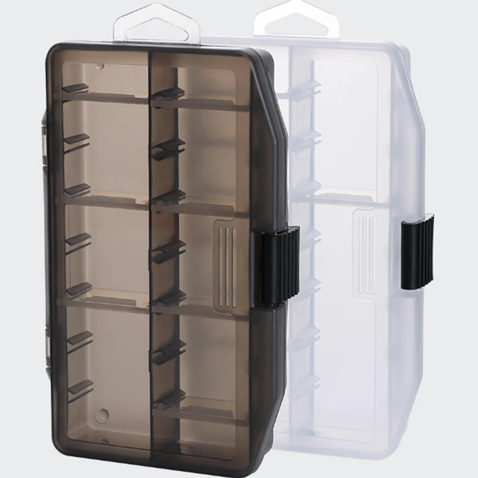 Caja de Almacenamiento de Aparejos Caja De Aparejos, Organizadora Pesca, Bandeja, Almacenamiento Plástico Transparente Con Divisores Fishing Tackle Box