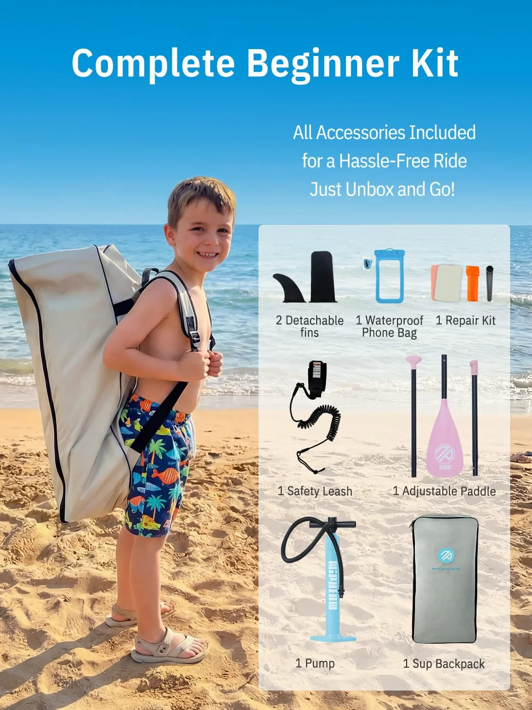 Niphean Tabla Paddle Surf Hinchable con Accesorios 320cm/230cm Sup | Tabla Paddle Surf Rígida, Antideslizante, Kit Reparación, Adultos, Jóvenes, Principiantes, Yoga